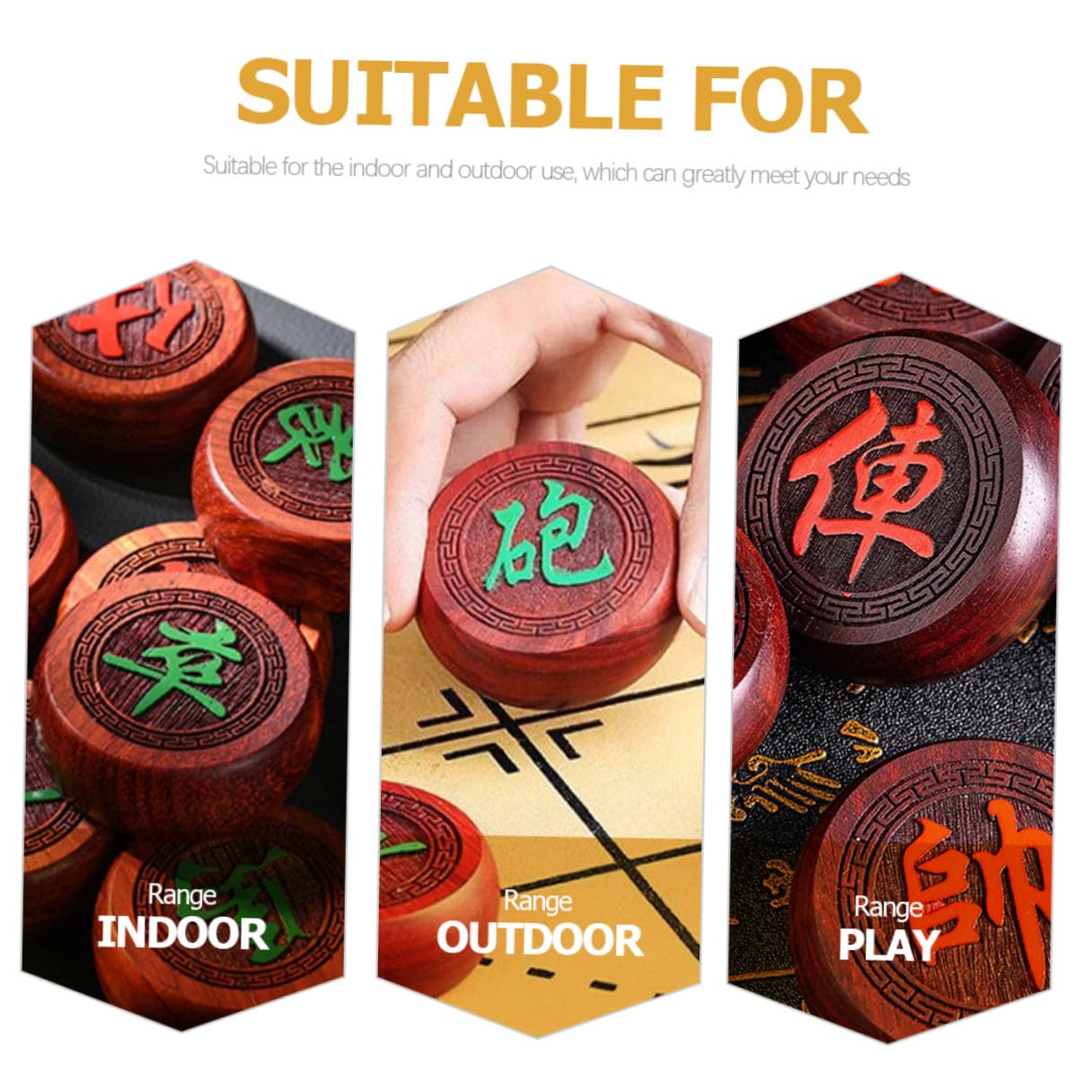 Chinesisches Schachspielzeug mit Schachbrett und Figuren Pädagogisches Schachspiel für Erwachsene Praktisch und Bequem zu Verstauen für Indoor und Outdoor