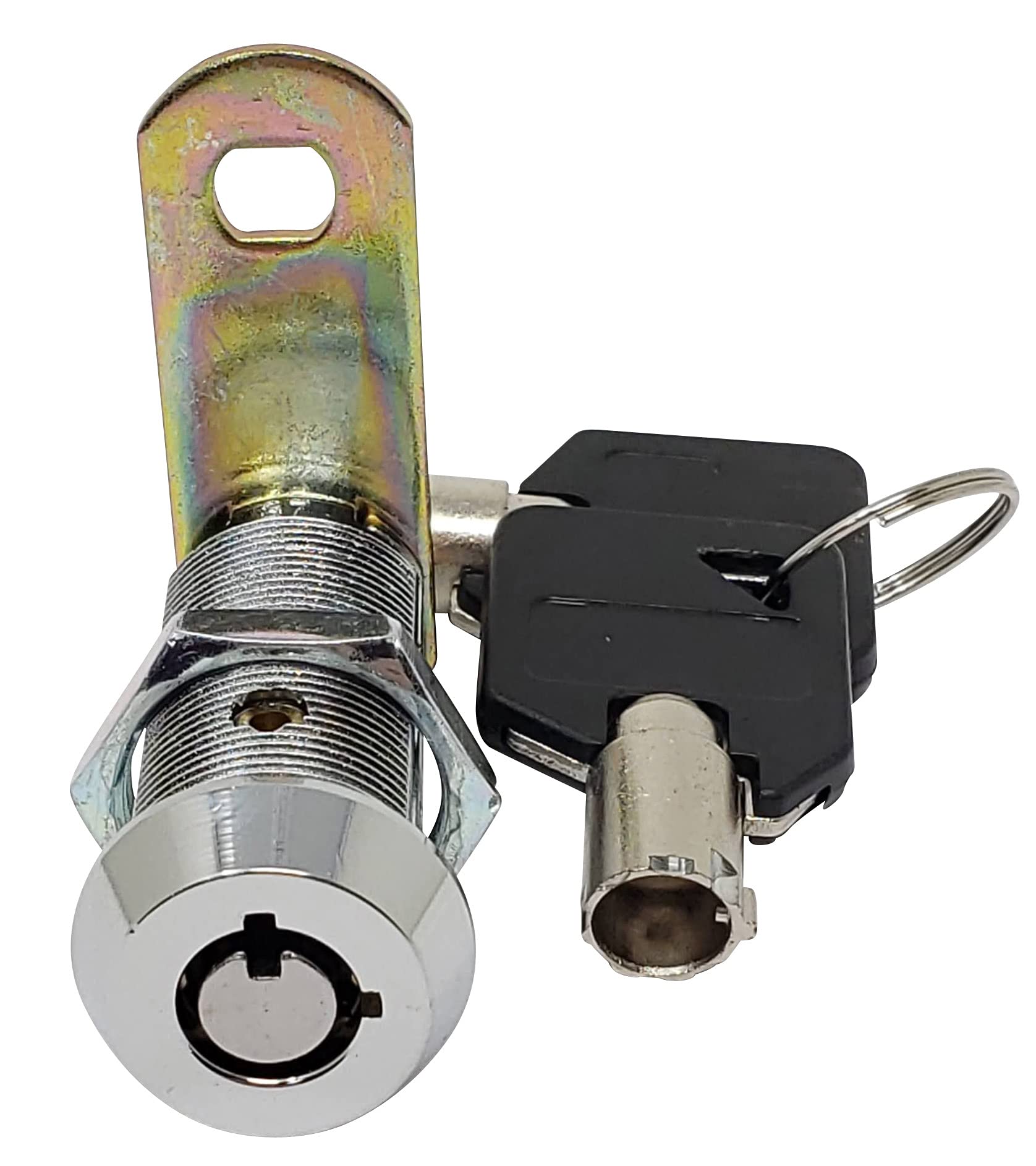 Admiral Locks 1-1/2” Tubular Cam Lock, Keyed Alike Removable Key RV Compartment Storage Lock Cabinet Locks (1-1/2 Inch 90°, Chrome Pack of 1)