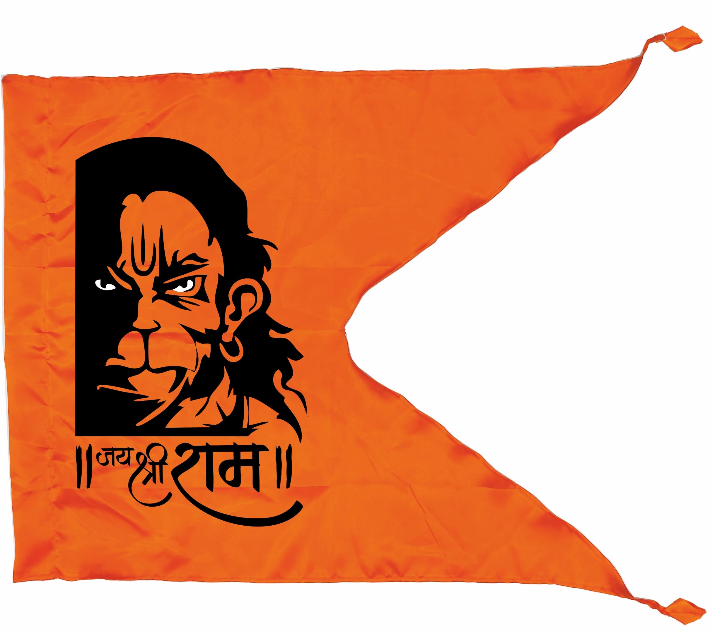 La Jarden® LARGE Aggressive Hanuman Flag 3.33 x 2.58 feet | Jai Bajrangbali Dhwaja | Hindu religious | Spiritual Celebration Purpose | Divine | Hanuman jayanti for Home | Temple & Religious procession Size 40x31inches (ORANGE)-image-7