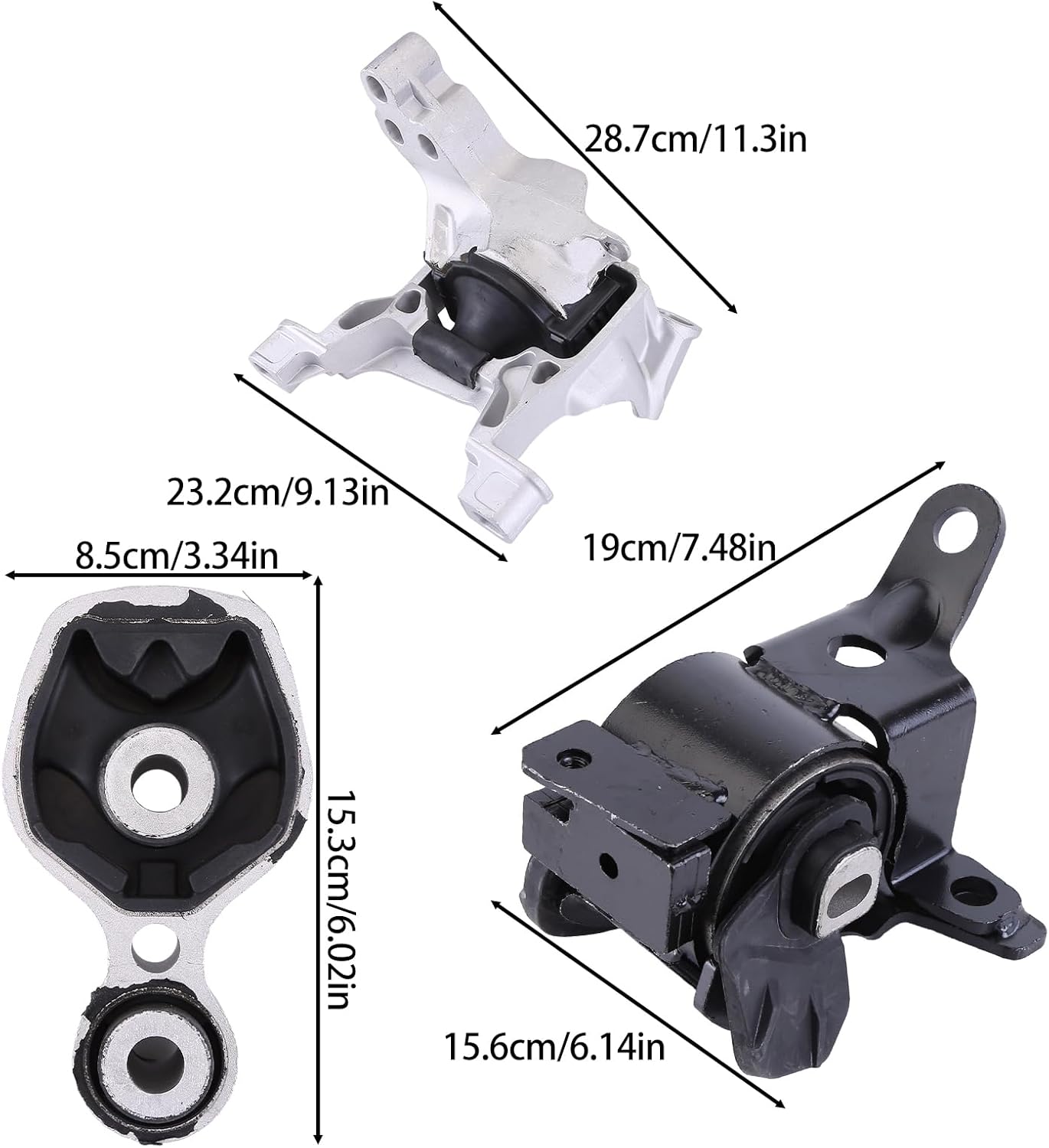 3 PCS Engine Motor Mount and Trans Mount Suitable for 2014-2017 Mazda 6 2.5L/2014-2016 CX-5 2.5L FWD Automatic Transmission Replacement for A4446 A4439 A4438