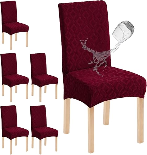 Miniatura 12 de Genina Juego de 4 fundas impermeables para sillas de comedor, extraíbles y lavables, color gris oscuro Gris-oscuro,Beige,Negro,Chocolate,Blanco