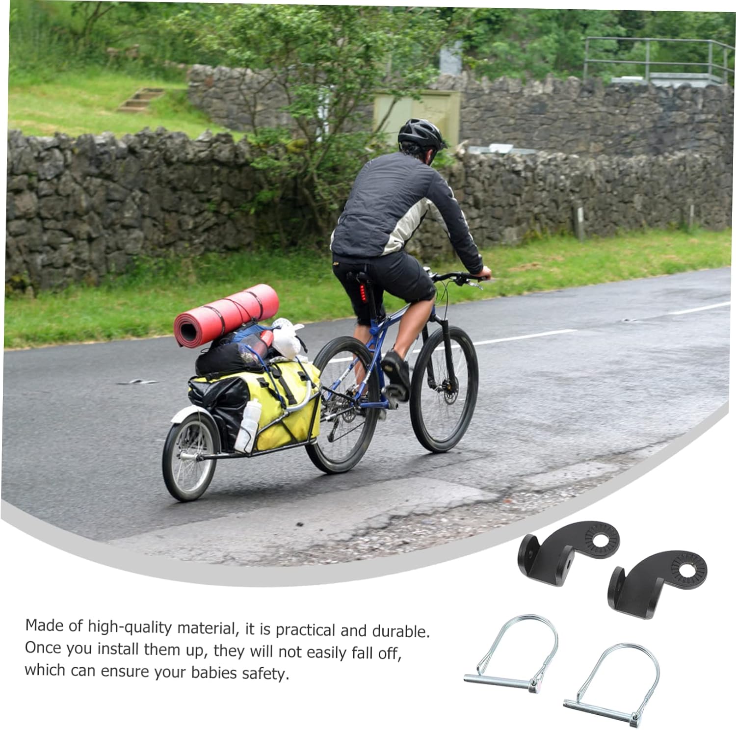 YARNOW 90-Degree Bike Trailer Coupler Set Steel Adapter for Bicycle 2-Piece Kit for Infant and PET Trailers Sturdy Hitch Connector for Cycling Accessories