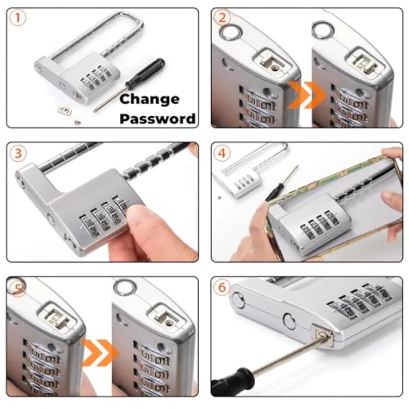 Candado U Shaped Cabinet Combination Lock