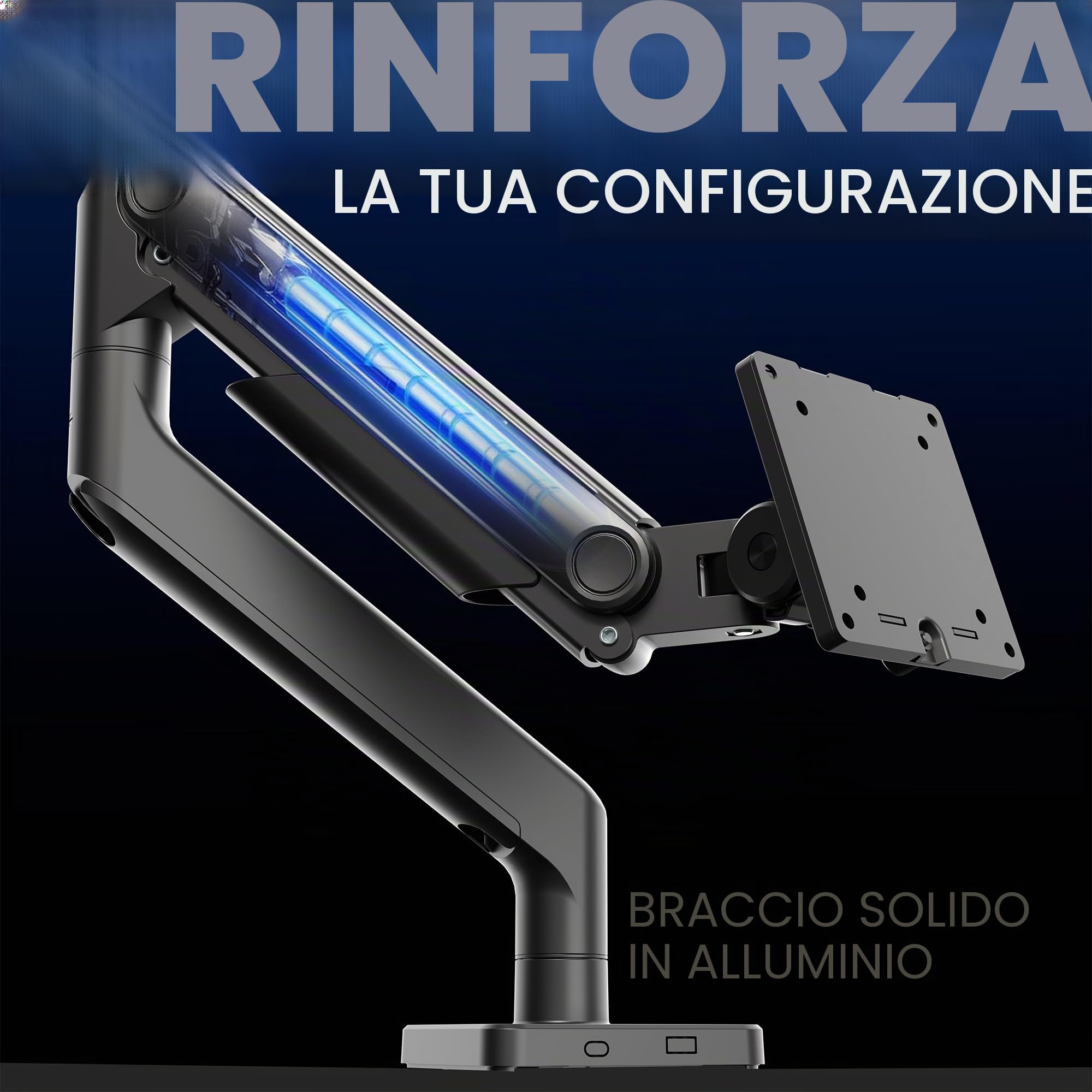 VIVO Supporto da scrivania per monitor ultrawide in alluminio resistente, per schermi fino a 49", supporta fino a 20 kg, supporto da scrivania progettato per Samsung Odyssey G9 e altri, nero