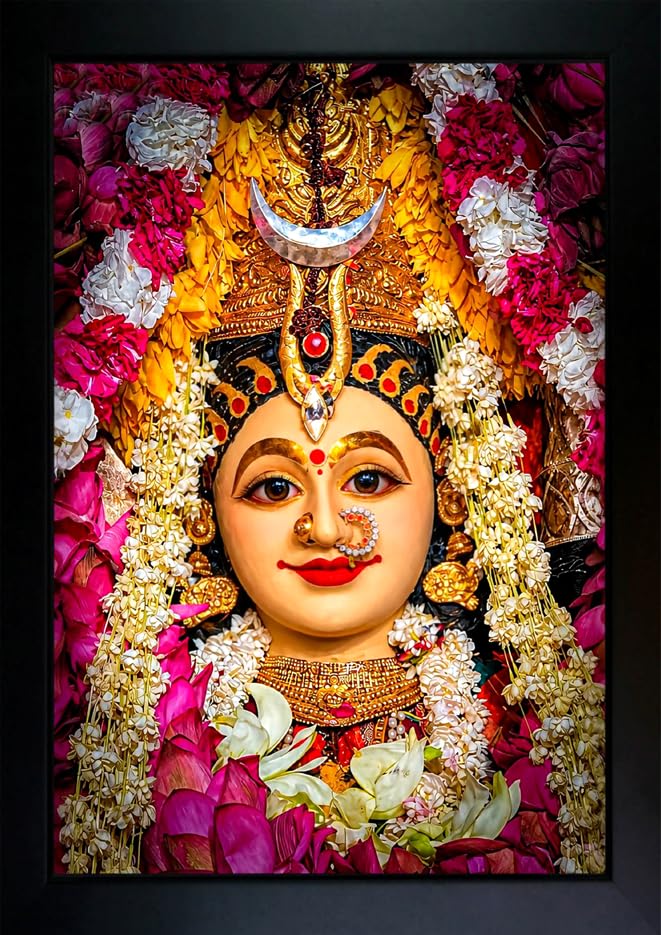 CrowdHall Maa Mangala Photo Frame | Maa Mangala Painting With Frame For Home Decoration And Gifting (10 x 13.5 inch)-image-28