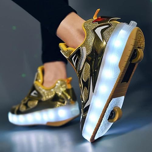 Miniatura 7 de Patines de ruedas para mujeres y hombres, patines brillantes de doble fila, de piel sintética, patines de cuatro ruedas para principiantes,