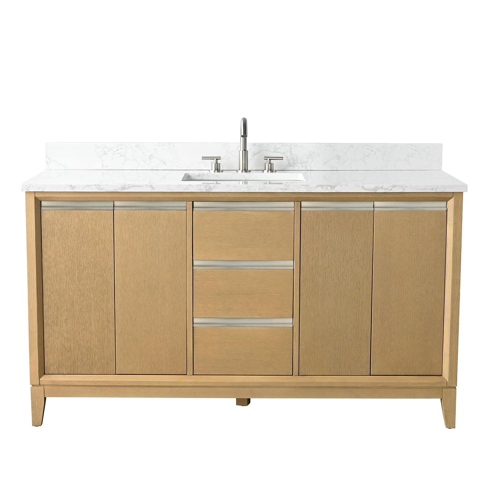 Amazon.com: HOMEBEYOND 60 Inch Bathroom Vanity with Sink & Ceramic Top ...