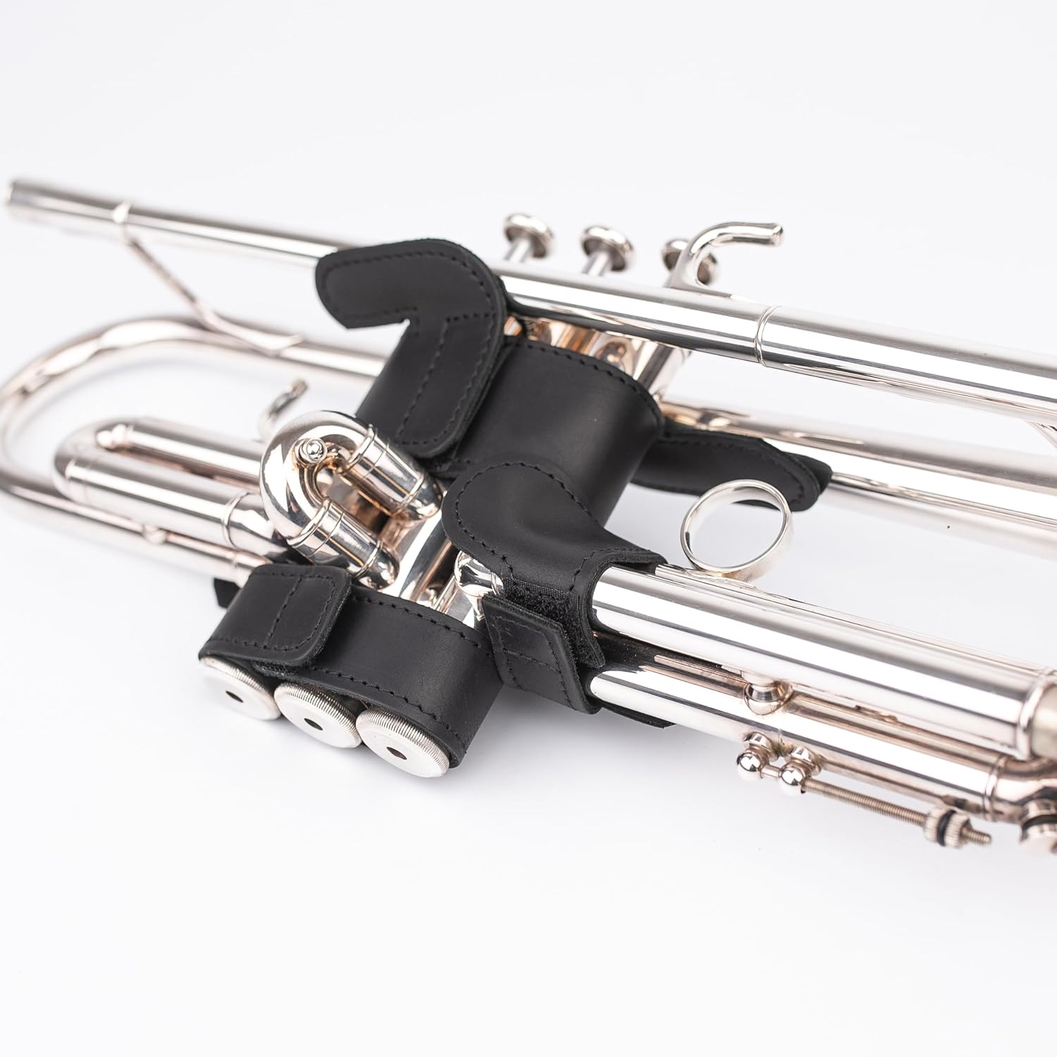 Trumpet Valve Guard XL Genuine Leather Protection Trumpet Valve Cover Valve Wrap (Black)