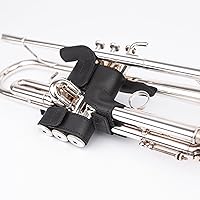 Vista 6 de Protector de válvula de trompeta XL Protección de cuero genuino Cubierta de válvula de trompeta Envoltura de válvula (negro)