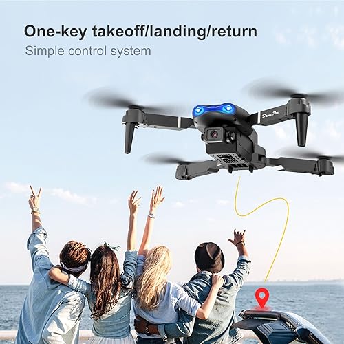 Miniatura 2 de Tisarja Drone plegable 2023 con cámara dual 4K para adultos, cuadricóptero RC WiFi FPV video en vivo, retención de altitud, modo sin cabeza,