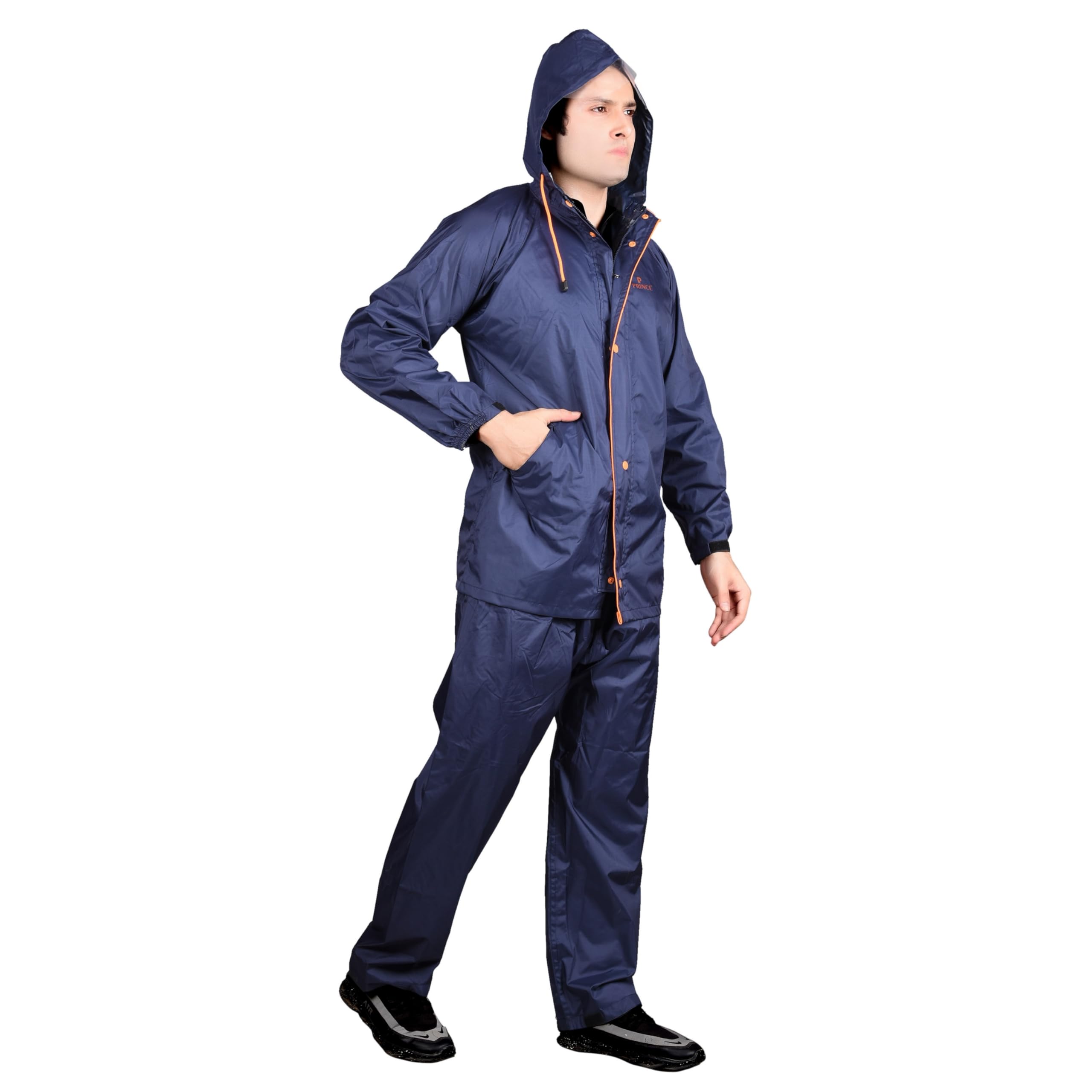 prince Rock Men’s Raincoat Set with Hood – Waterproof Jacket & Pants Combo (Available in Multiple Colors) (IN, Alpha, L, Blue)-picture-21