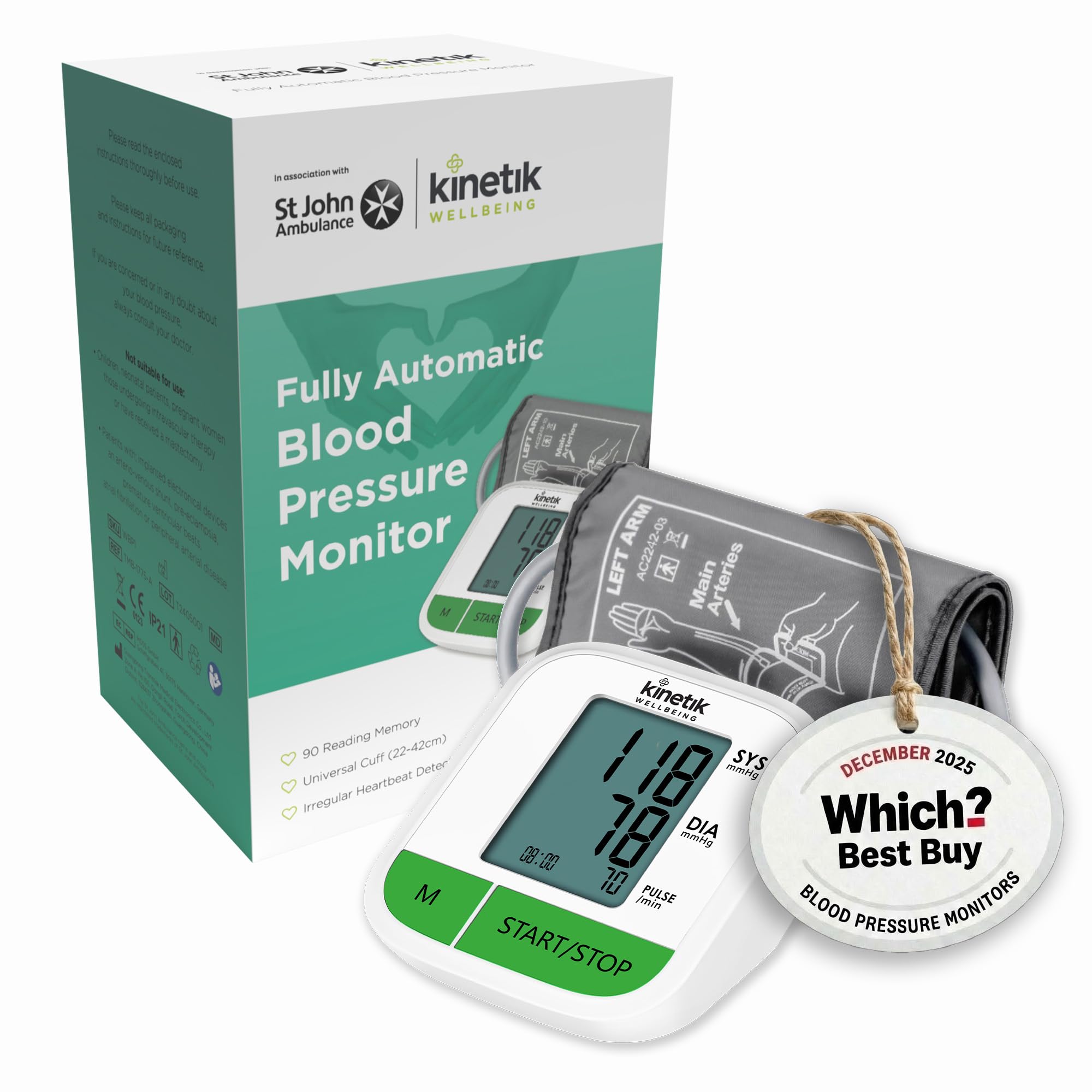 Kinetik Wellbeing Automatic Blood Pressure Monitor (Wbp1) Lloyds Pharmacy