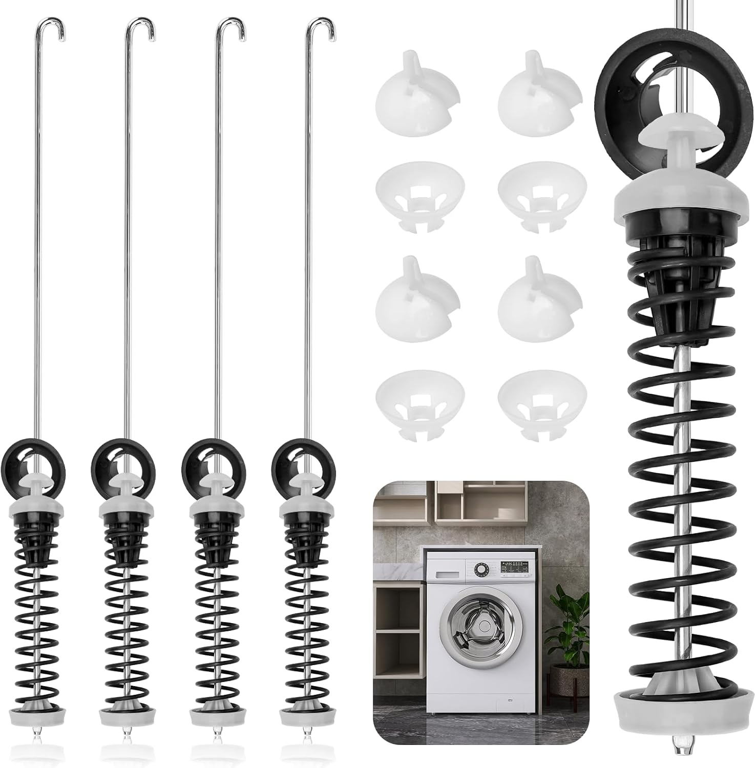 W11396716 W11171694 MVW6200KW2 MVW6230HW0 WTW6120HW0 WTW5105HW0 Washer Suspension Rod Kit (4 Pcs) whirlpool Suspension Rod Kit by Sikawai Replace 4961417 AP6974115 PS12731176 EAP12731176