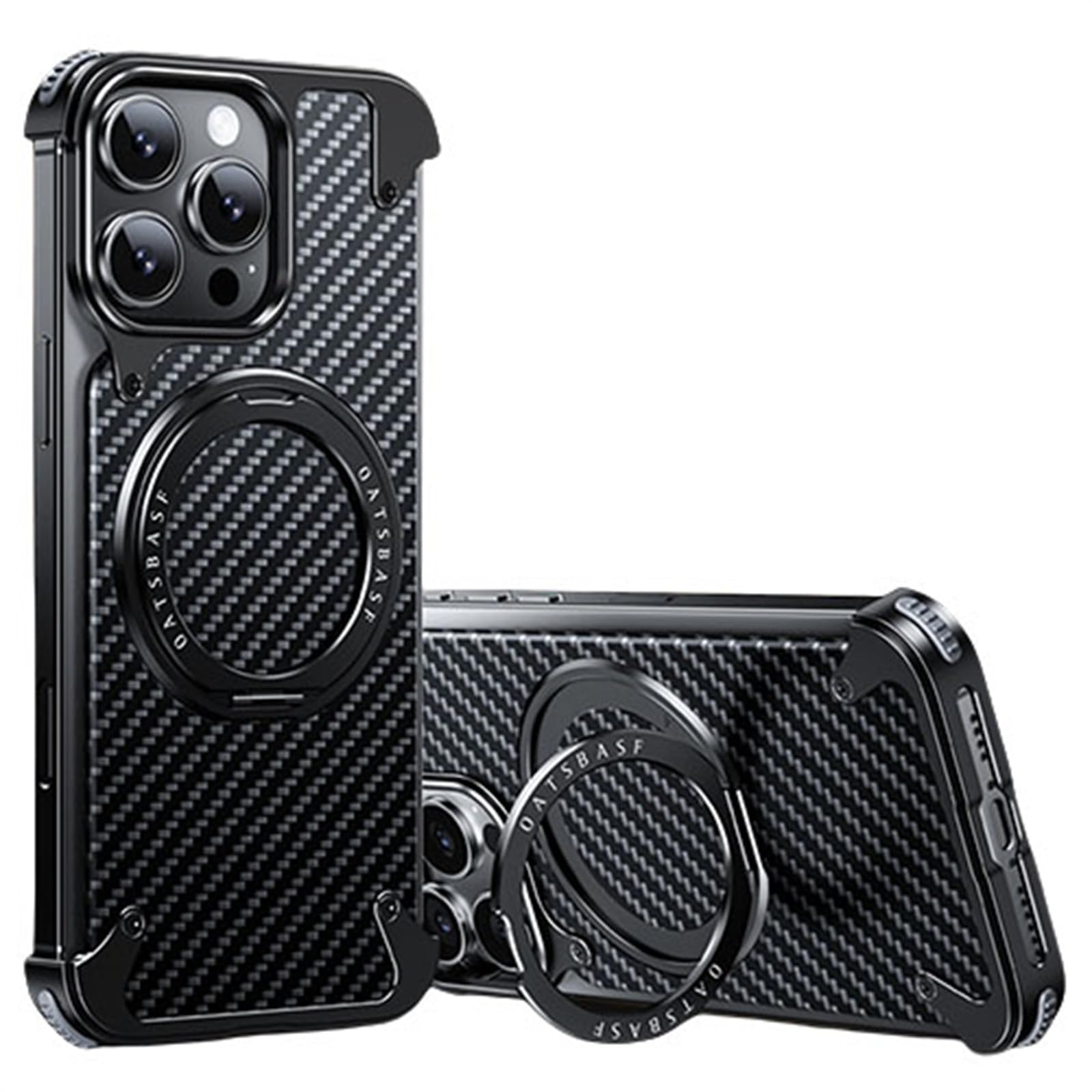Coque iPhone 16 Pro Max noire compatible MagSafe avec béquille rotative 360 - 8