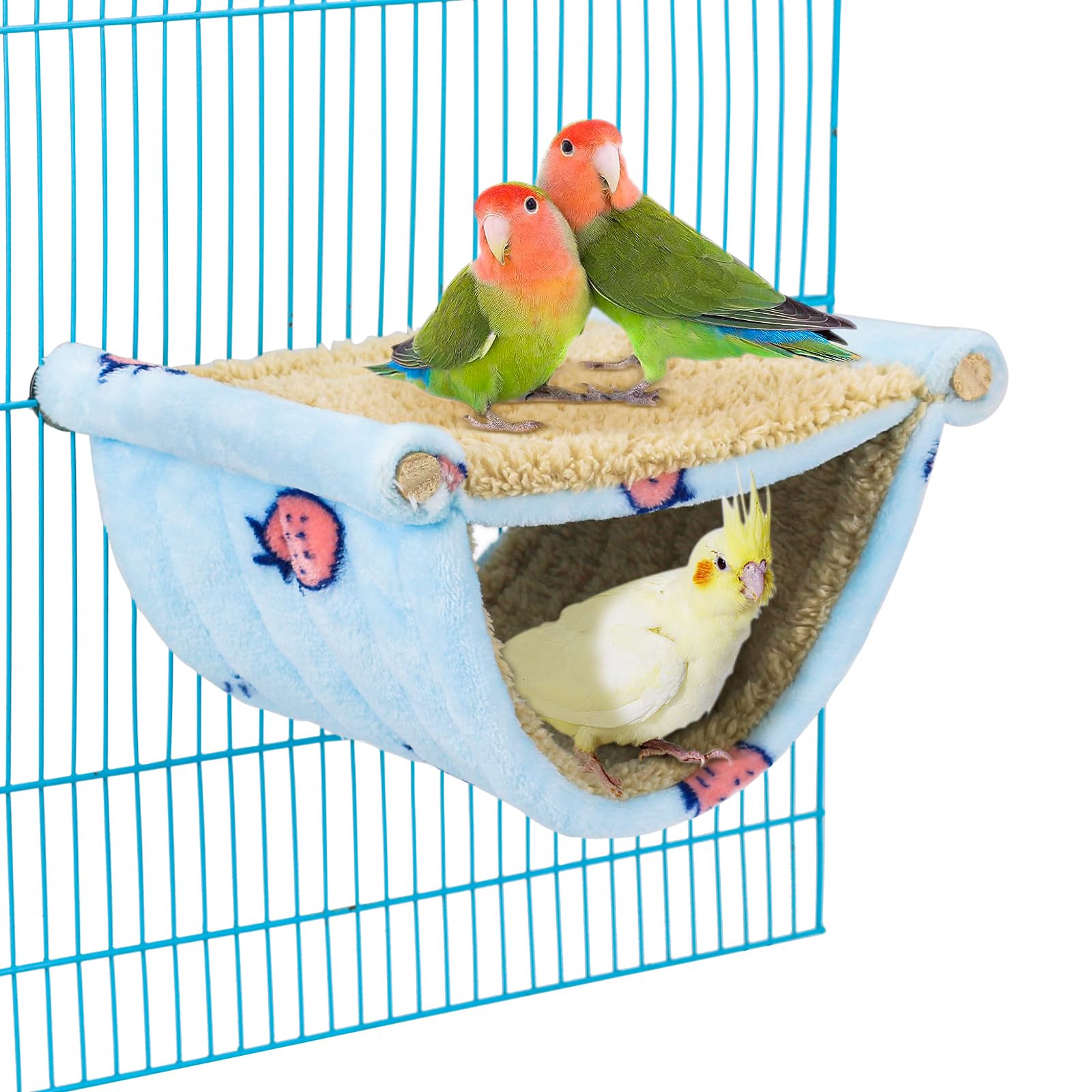 matafat Bird Tent Bed for Cage Hanging Hammock Snuggle Hut Parrot Tent Toy Bird Nest Perch for Parakeet Budgies Cockatiels Cockatoo Finch Conures