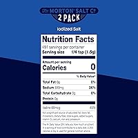 Vista 5 de Morton Sal yodada, multiusos, (26 onzas), paquete de 2 – multiusos, perfecta para cocinar y usar en la mesa
