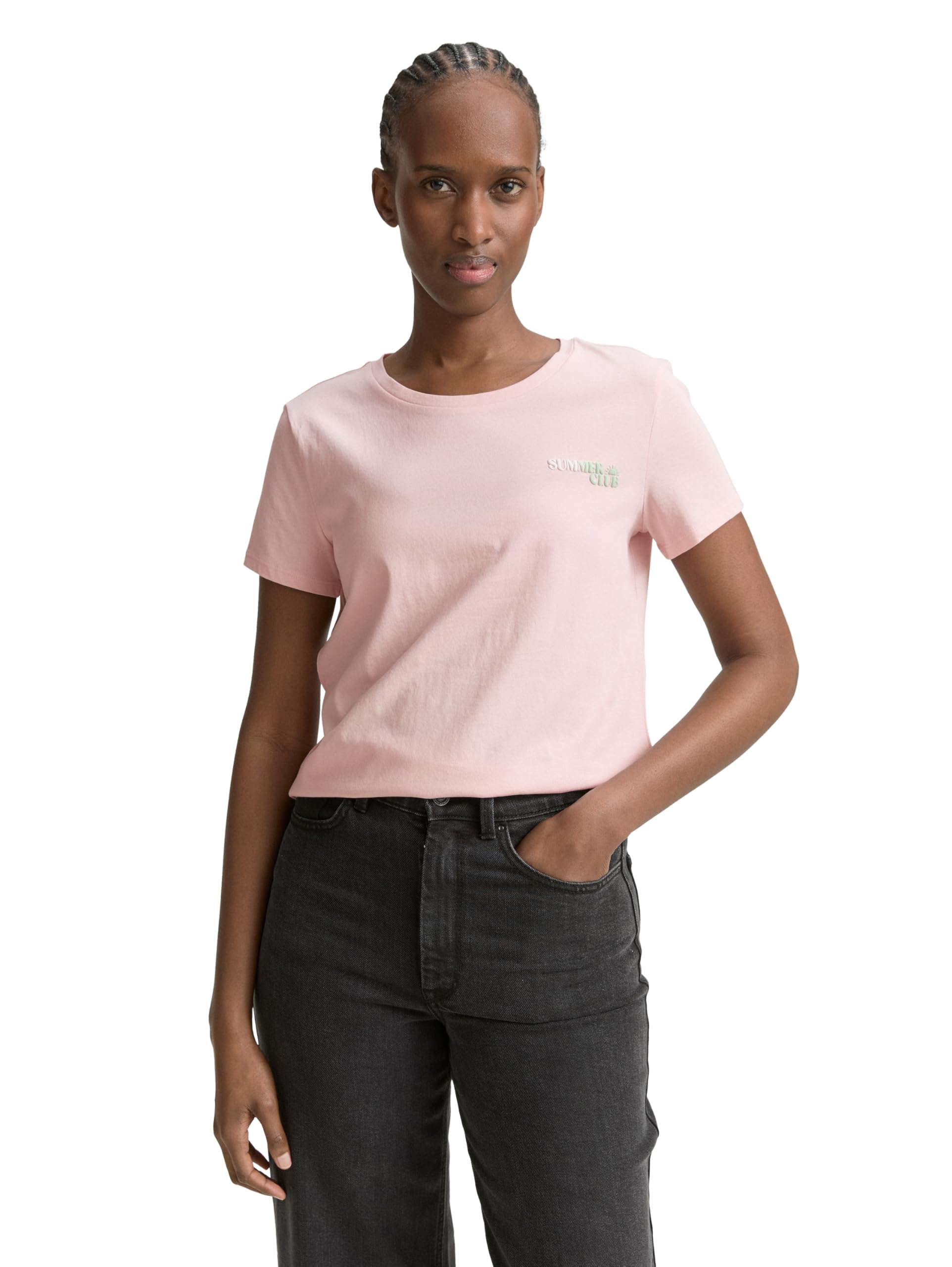 TOM TAILOR Denim Camiseta de Mujer, 34022 - Soft Silver Pink, L