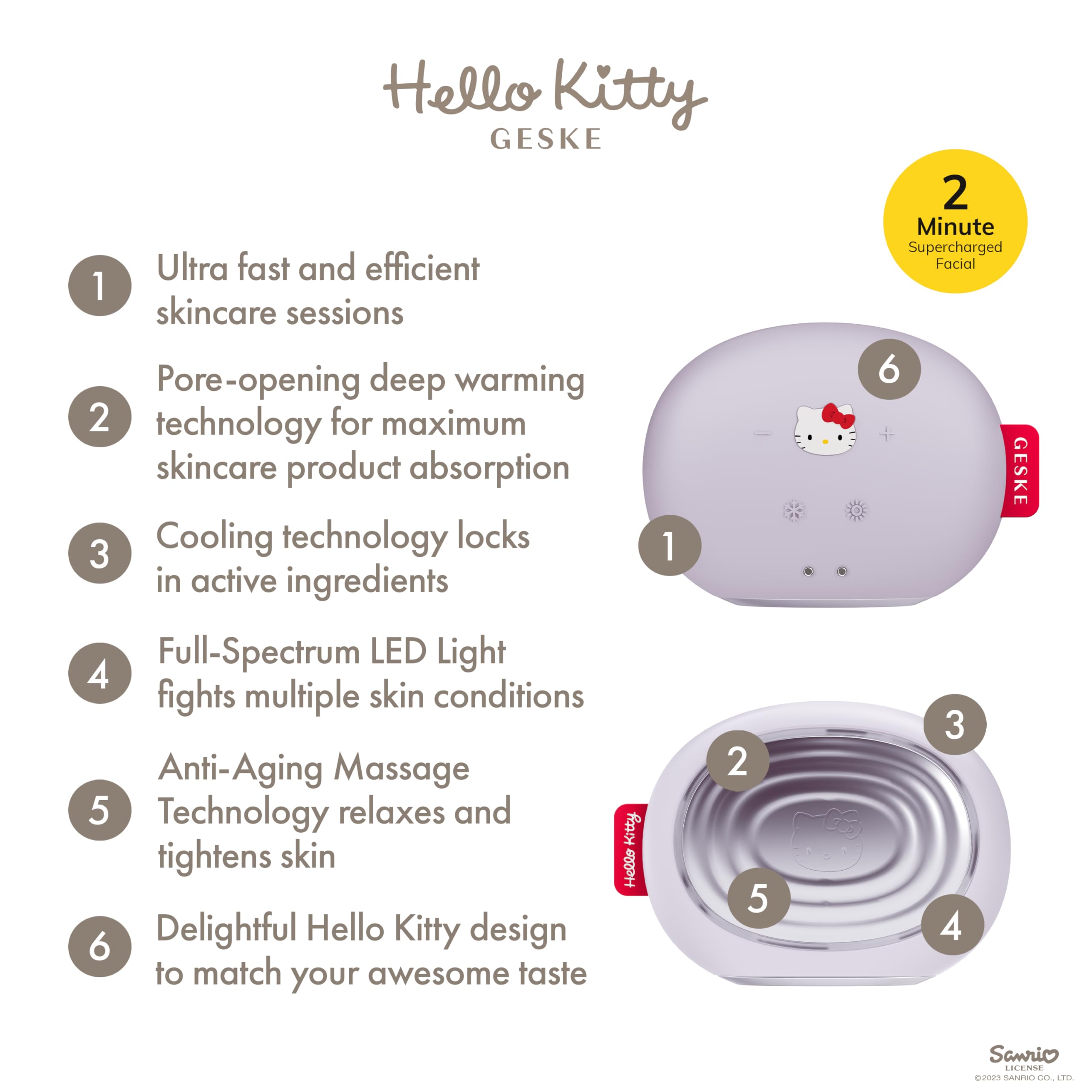 GESKE x Hello Kitty | SmartAppGuided™ Sonic Warm & Cool Mask | 8 in 1 + GESKE x Hello Kitty Youth-boosting Mask | Set mit passender Kosmetik-Zugabe | Beauty-Bundle