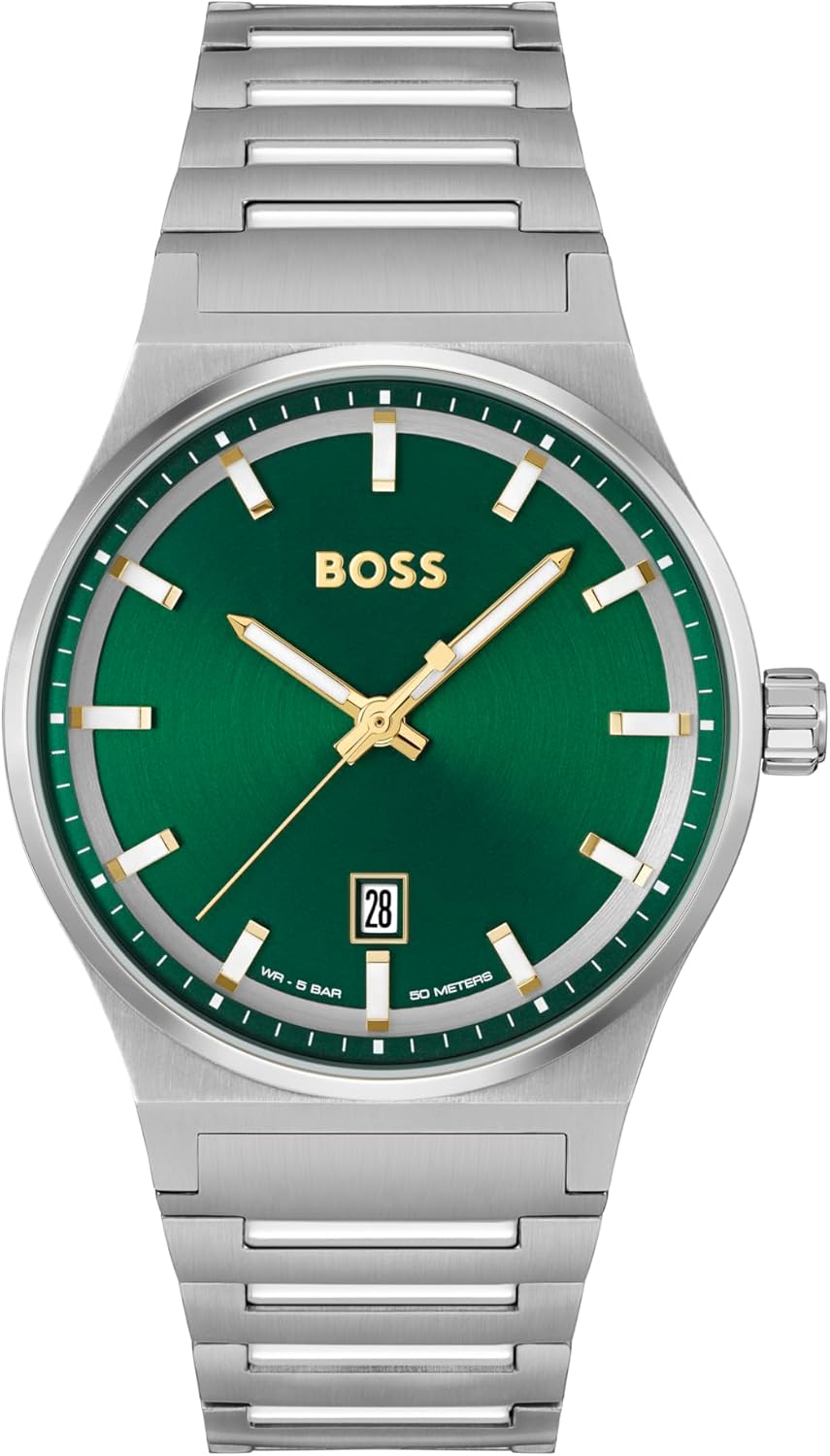 BOSS Candor Men's Quartz Watch with Date Indicator, Water Resistant up to 50 Meters 5ATM - Gift for Him