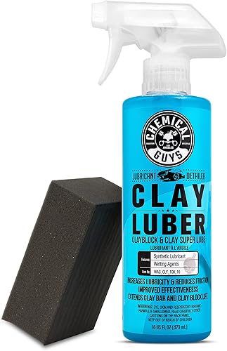 Kit en forma de bloque de arcilla fabricado con caucho sintético poli-elástico ultra liso con microespuma no abrasiva de Chemical Guys y limpiador