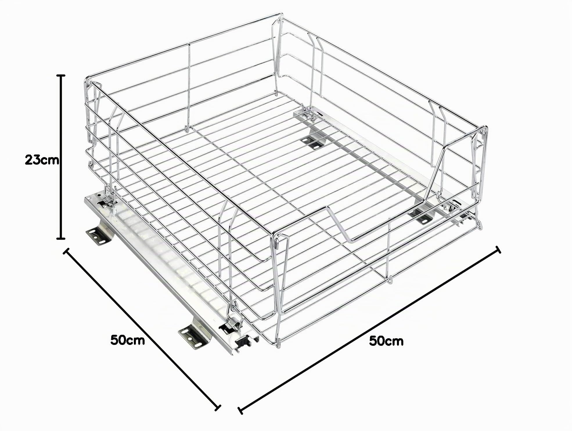 WENKO Maximex Tiroir Coulissant Cuisine pour Placard Maxi | Aménagement intérieur Placard sur roulettes | Espace Rangement supplémentaire | Acier | 50x23x50 cm | Chromé