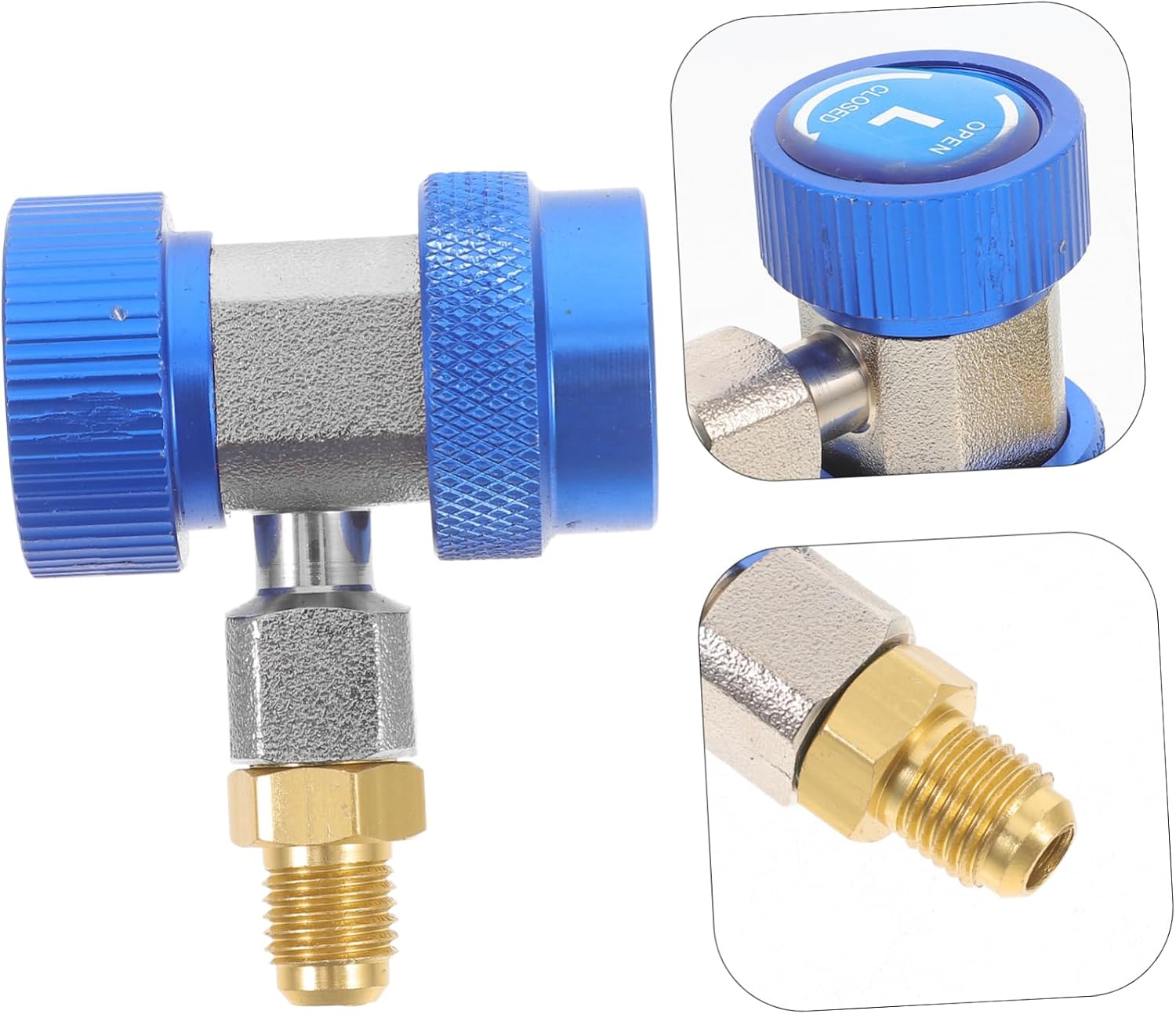 Gatuida 3pcs Car Air Conditioner Coupler Adapter Refrigeration System Connector Easy to Install Durable Design for All Car Models Efficient Quick Connector Tool