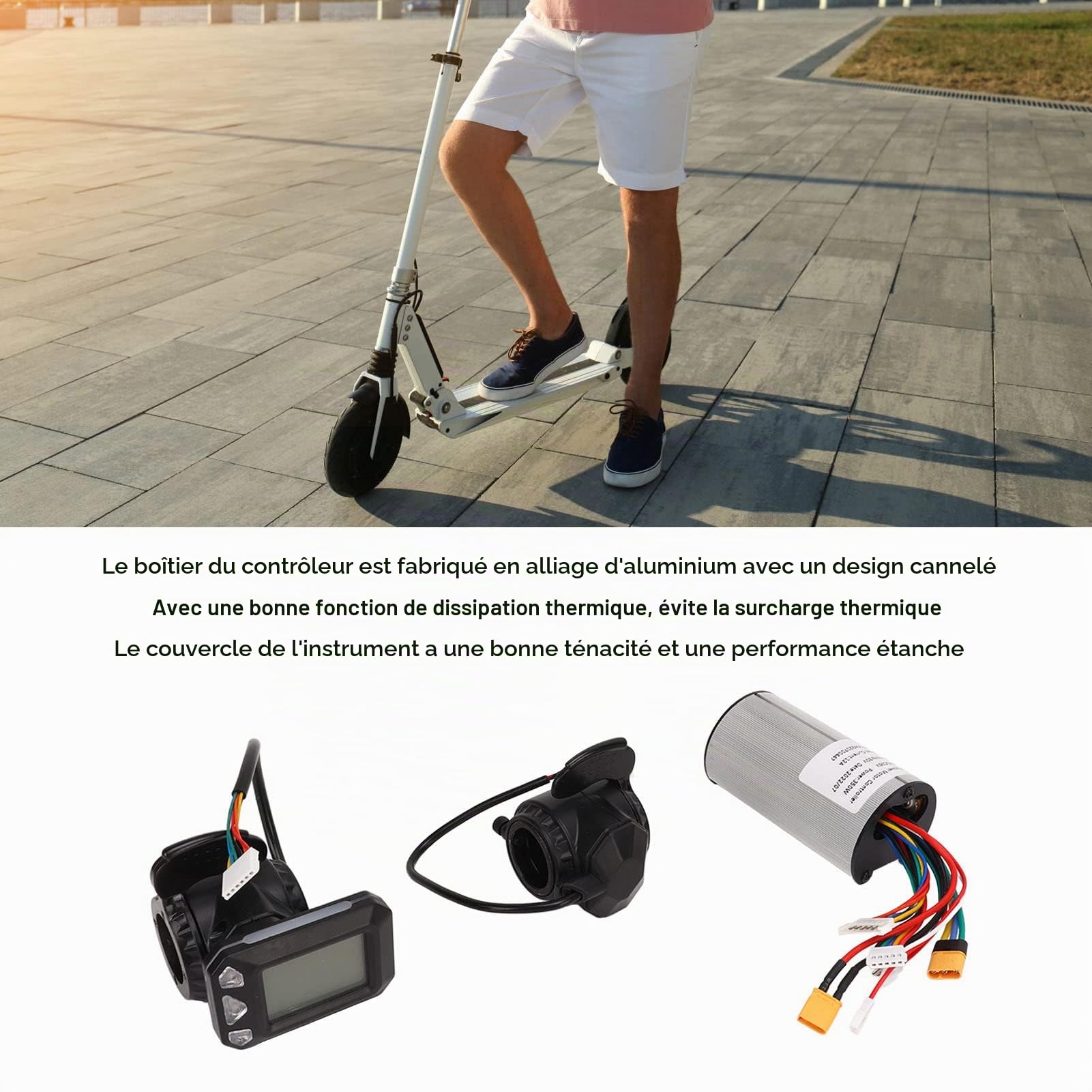 Pilote de moteur de scooter 36V 350W 12A Contrôleur de planche à roulettes électrique Unité de commande de moteur de scooter pour réglages personnalisés