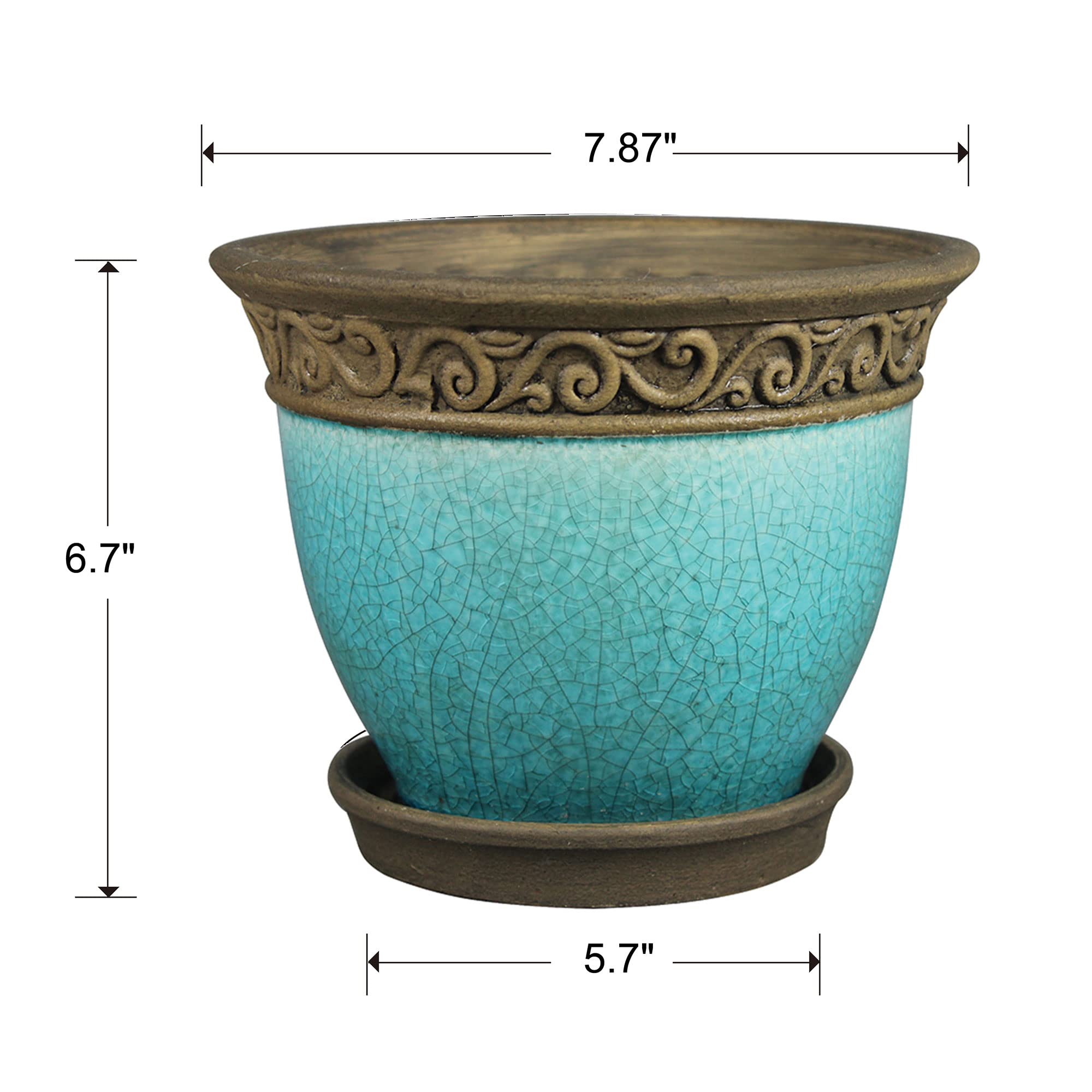 Amazon.com : Southern Patio Cadiz 8 Inch Diameter Crackled Glazed