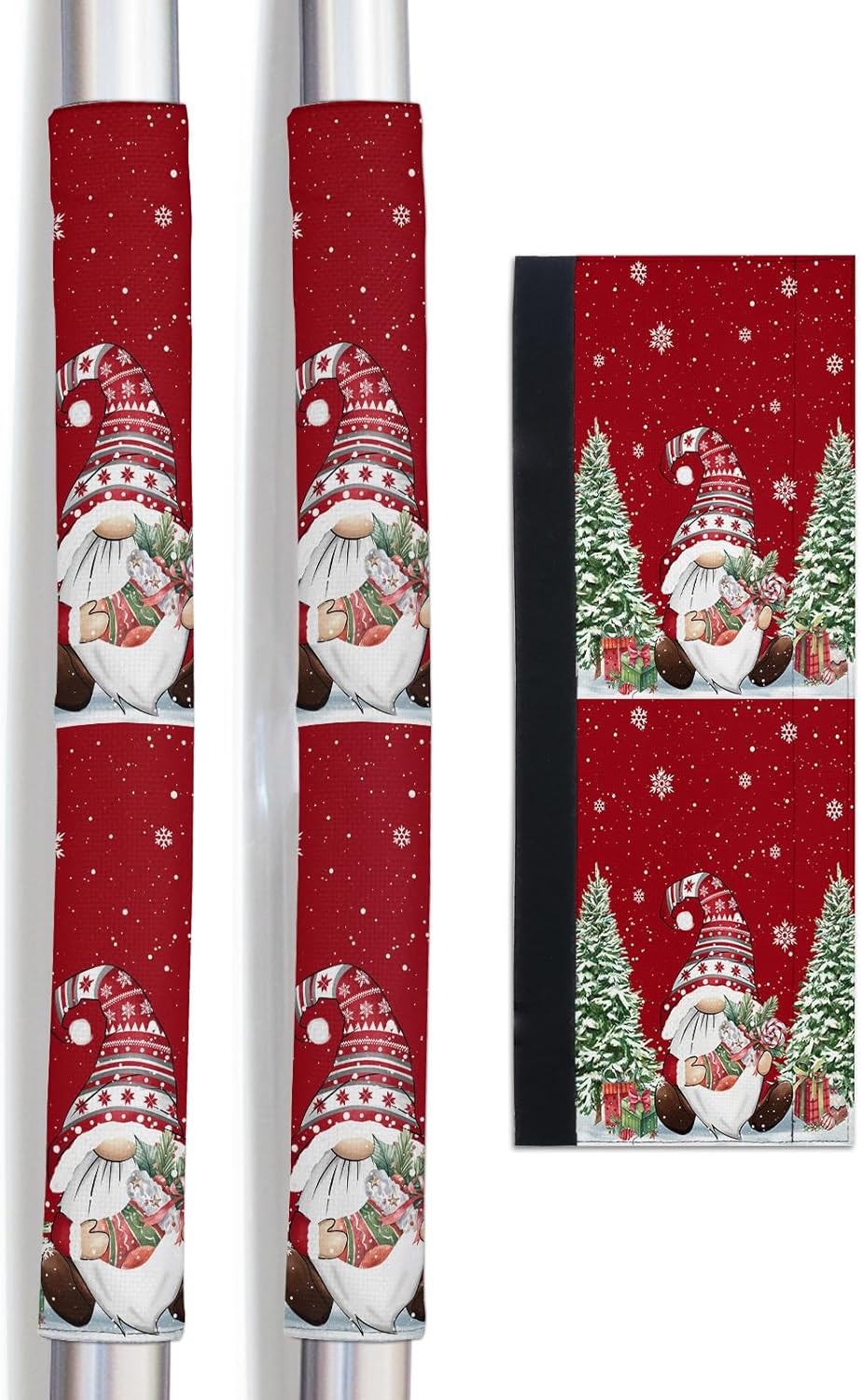 Christmas Gnomes Refrigerator Door Handle Covers Set of 2