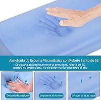 Vista 3 de Almohada de espuma viscoelástica para cama para dormir, almohada ortopédica cervical de contorno de cuello ergonómica para personas que duermen