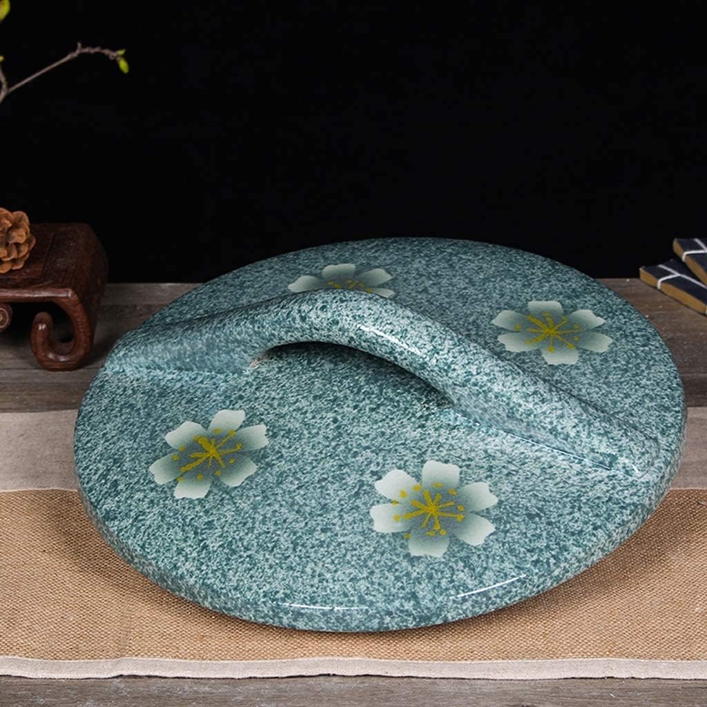 Food Storage Containe Rice Storage Containe Kitchen Creative Flour Jar Ceramic Large-Capacity Grain Dispenser Color Glaze Multigrain Storage Tank (Color : Blue Green Size : 5KG)