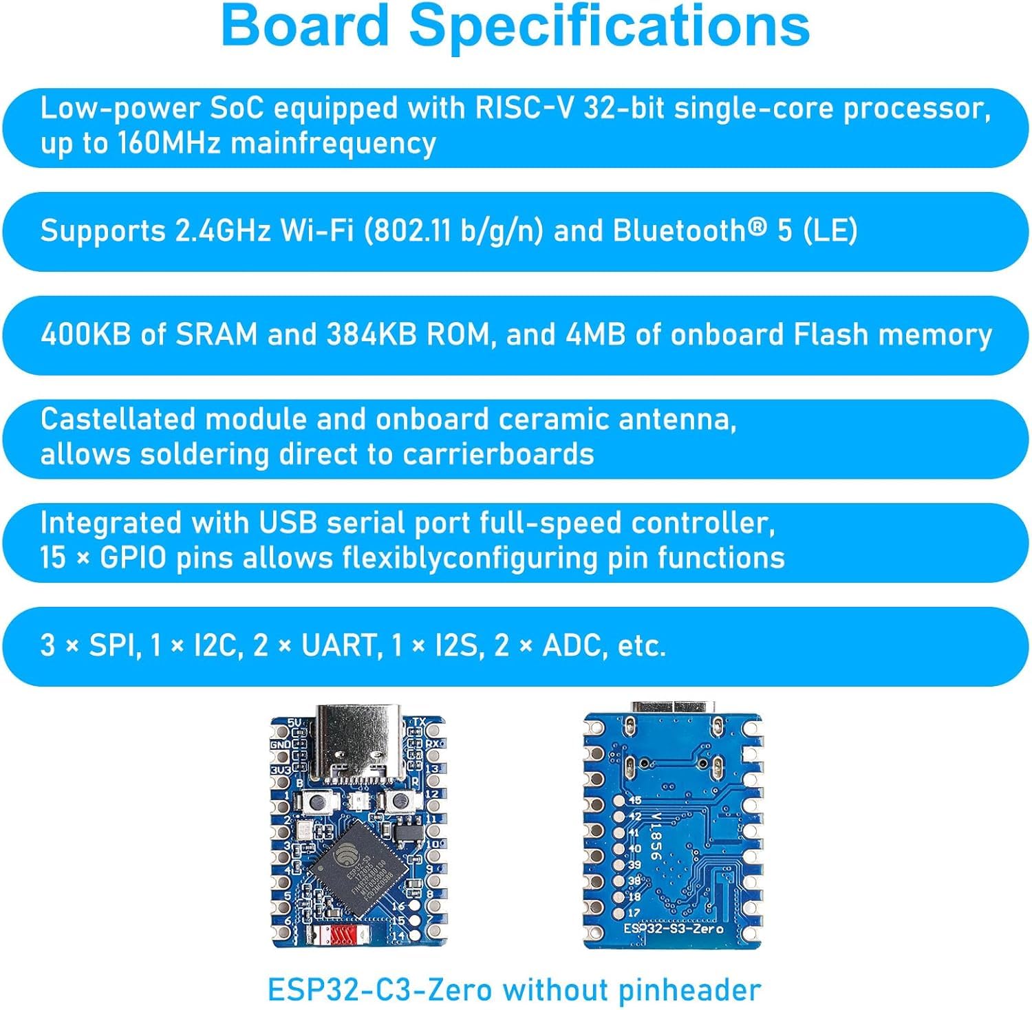 Zestaw 2 Kart Rozwojowych ESP32 ESP32-S3 opartych na ESP32-S3FH4R2 Dual-Core WiFi + Bluetooth, Mini Karta rozwojowa do projektów programistycznych