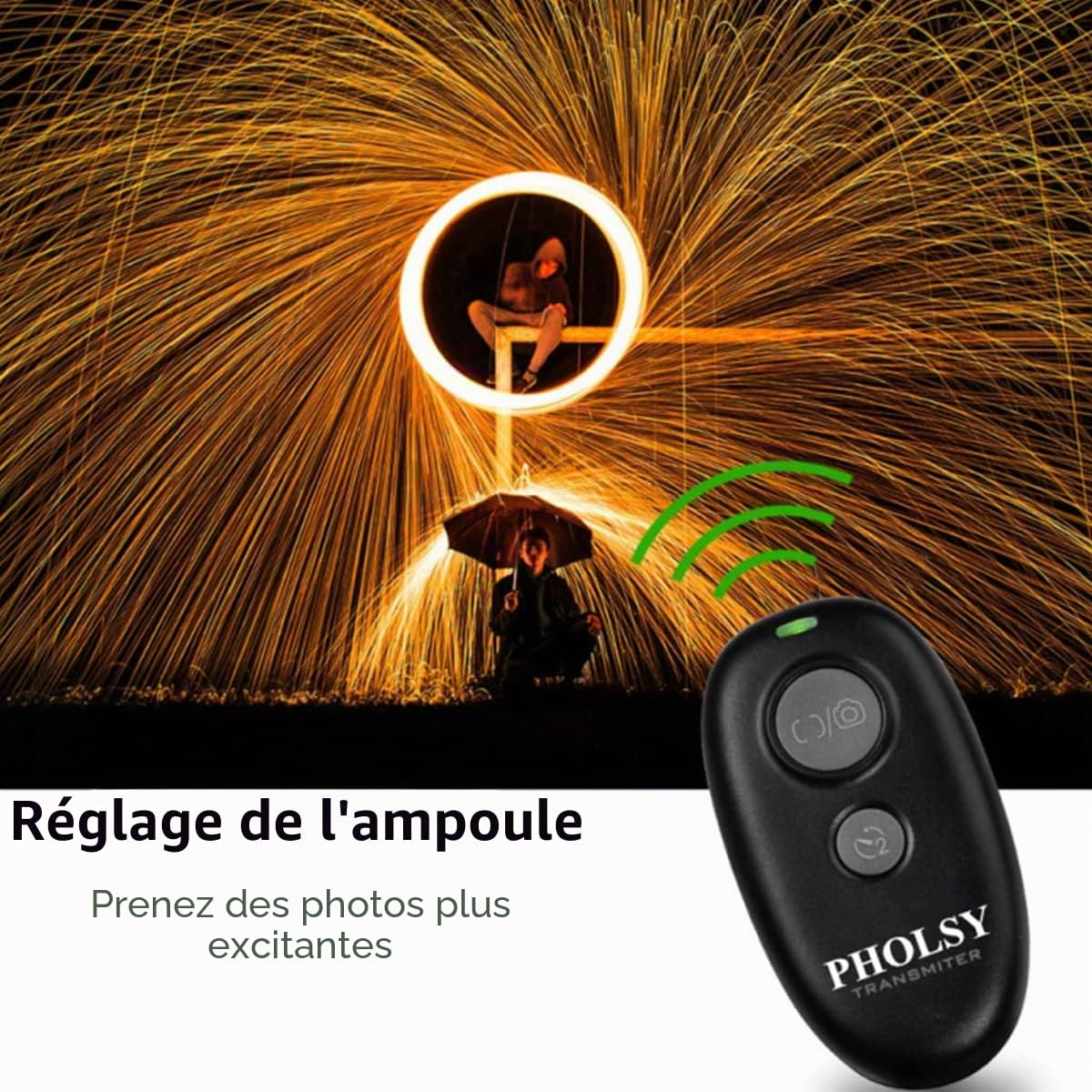 PHOLSY Télécommande sans Fil 262ft Déclencheur pour Panasonic Lumix | Compatible avec Panasonic S5, S1, G95, G91, G9, GH5, GH6, GH7, G85, G81, GX8, GX7, GH4, GH3, FZ2500, FZ2000, FZ1000