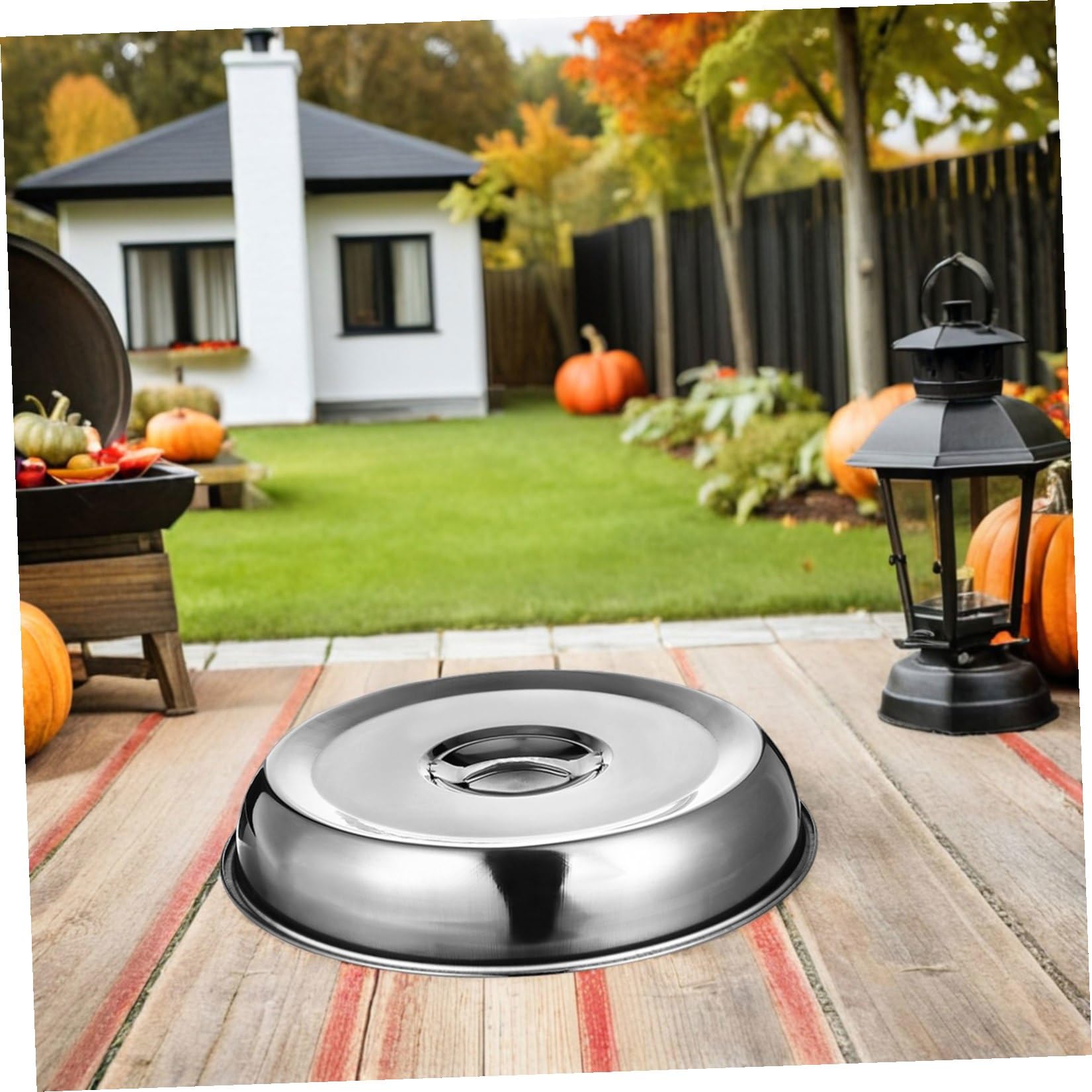 YARNOW 4 Pezzi Copertura Accessorio Versatile in Inossidabile per Barbecue per Cucina Riscaldamento Uniforme, per Bistecche e Hamburger Picnic e Riunioni