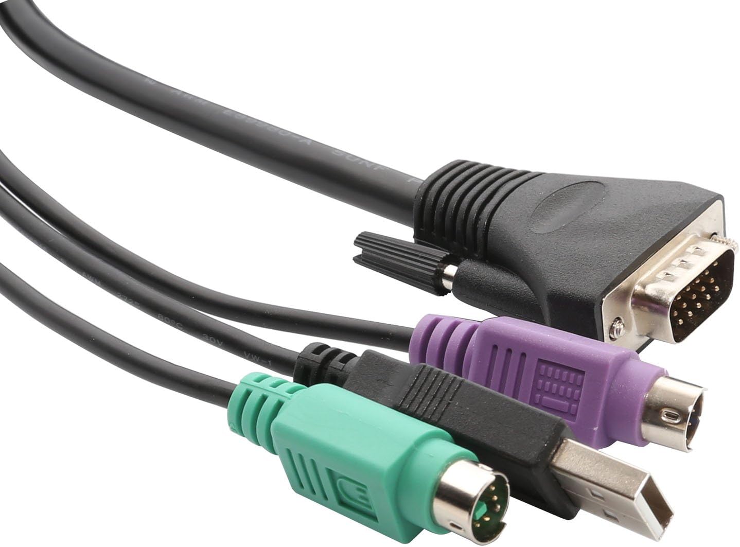 Syba SY-CAB50086 6' USB/PS2 Combo KVM Cable, Black