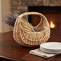 Vista 3 de Lyellfe Paquete de 2 cestas pequeñas para niña de las flores, cesta de mimbre con asa de forro de plástico, almacenamiento de dulces de huevos