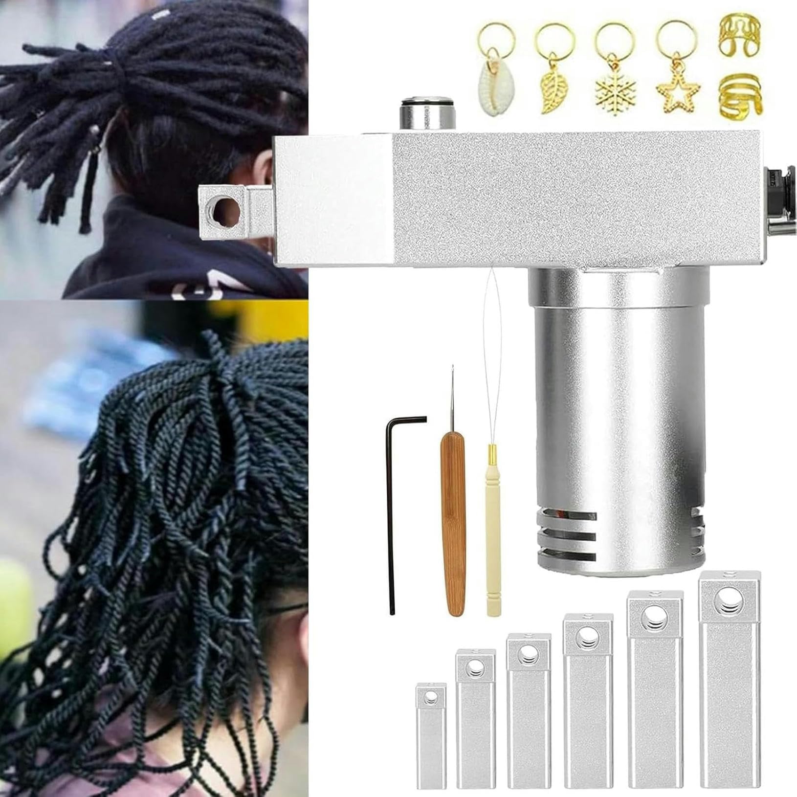 Máquina de rastas automática para cabello humano y sintético con 6 orificios
