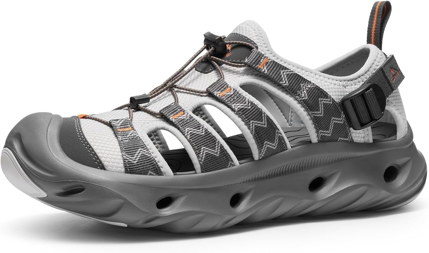 NORTIV 8 Water Sandals for Men and Women Cushion Non-Slip Closed Toe Arch Support Breathable Hiking Easy on Walking Sandals StreamVent Strap