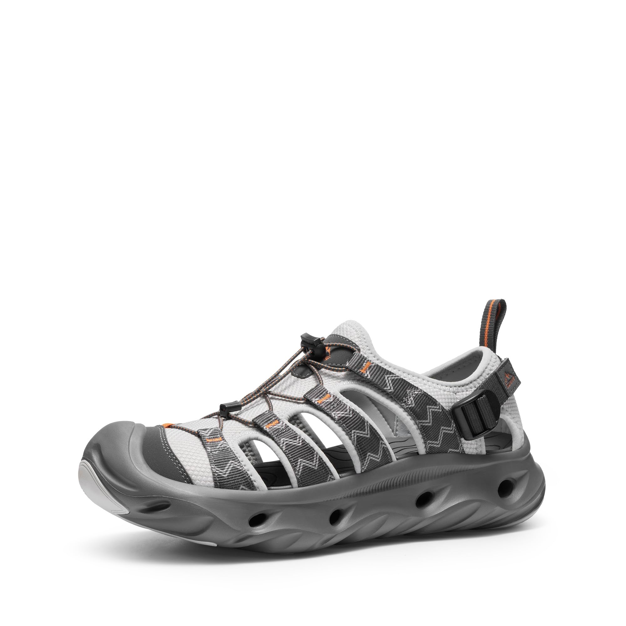 NORTIV 8 Water Shoes Sandals for Men and Women Cushion Non-Slip Closed Toe Arch Support Breathable Hiking Easy on Walking Sandals StreamVent Strap