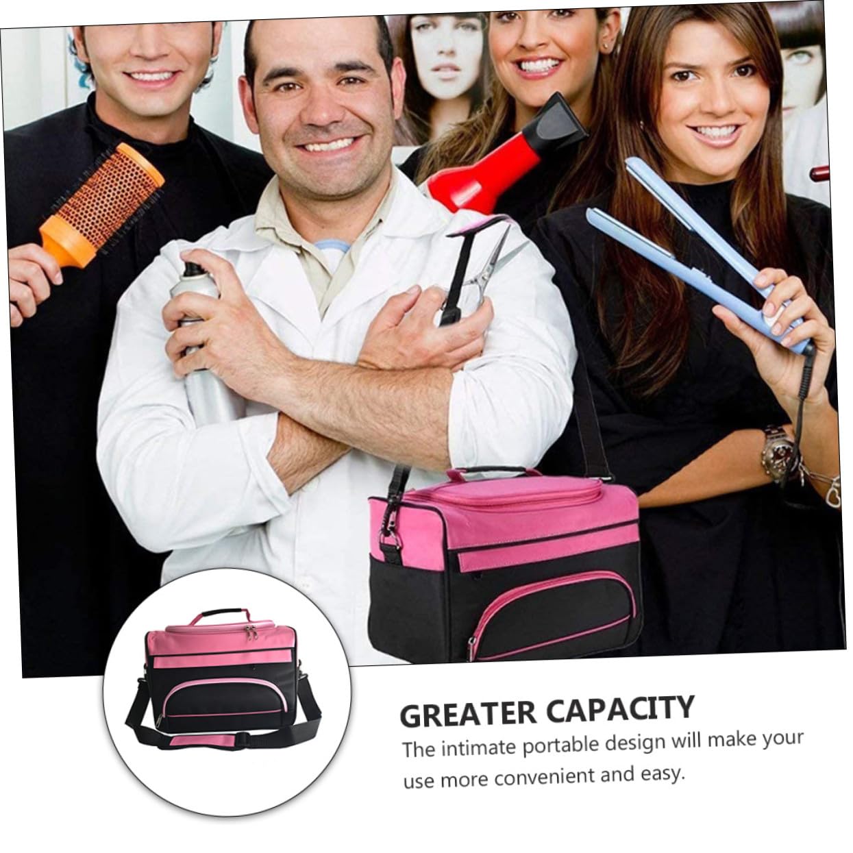 Große Kapazität Kosmetiktasche aus Canvas Tragbarer Multifunktionaler Schminkkoffer mit Schultergurt für Damen und Friseure Perfekter Organizer für Make Up und Beauty Tools