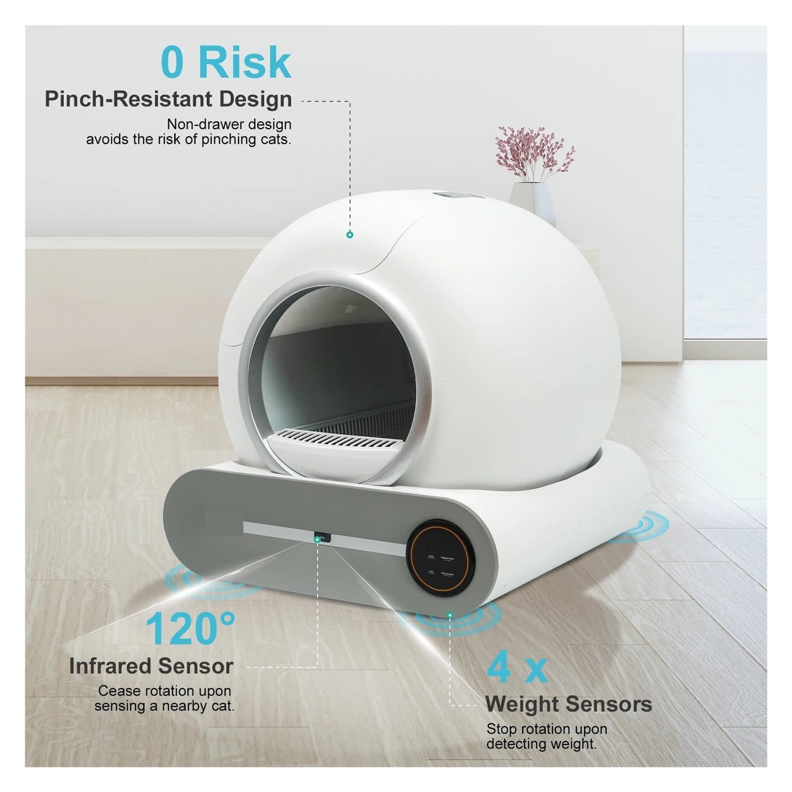 Baño para gatos, Caja De Para Gatos Autolimpiante, Bolsa Basura Automática Y Alfombrilla, Control Inteligente Por Aplicación Ino,para varios gatos