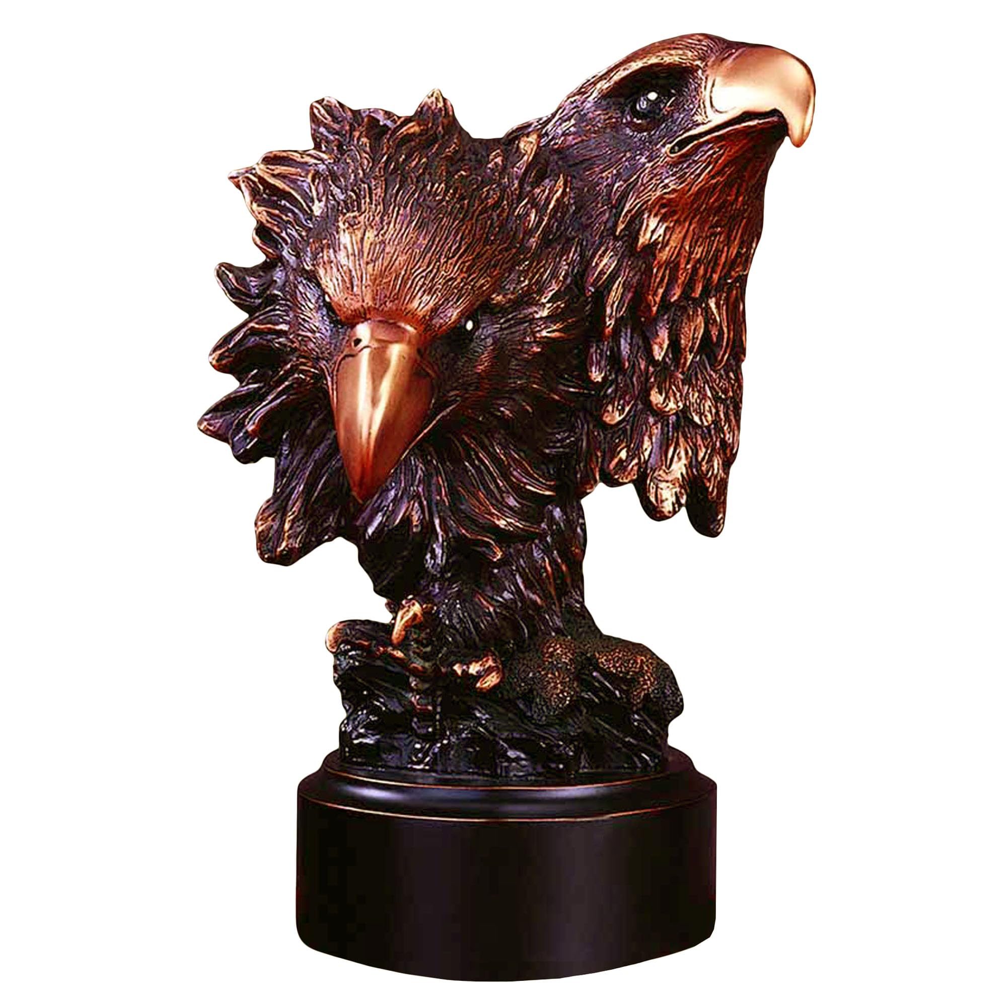 Sculpture aigle deux têtes F15101 : sublimez un meuble vide avec du bronze