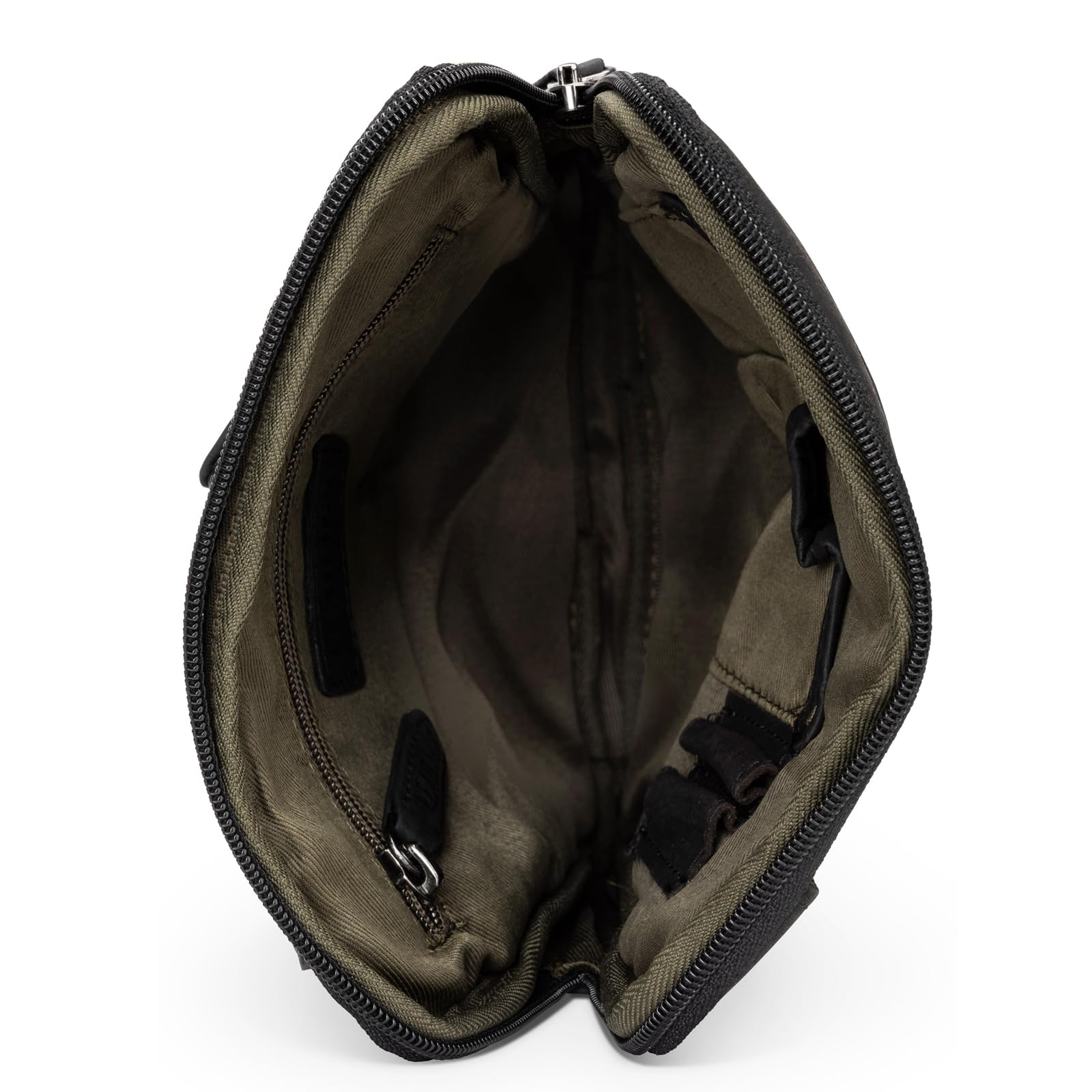 LEABAGS Detroit Umhängetasche Herren – Kleine Leder Umhängetasche 21x26 cm – Mini Crossbody Tasche mit Reißverschluss – Kompakte Alltagstasche