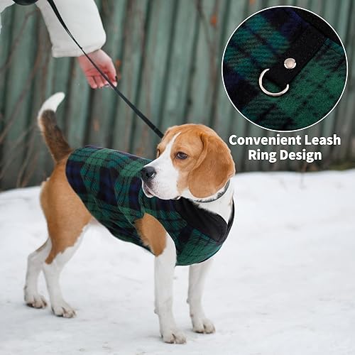 Miniatura 4 de Pedgot 6 piezas de ropa para perro, chaleco de forro polar cálido para perro con anillo para correa, sudadera de invierno para mascotas, suéter a