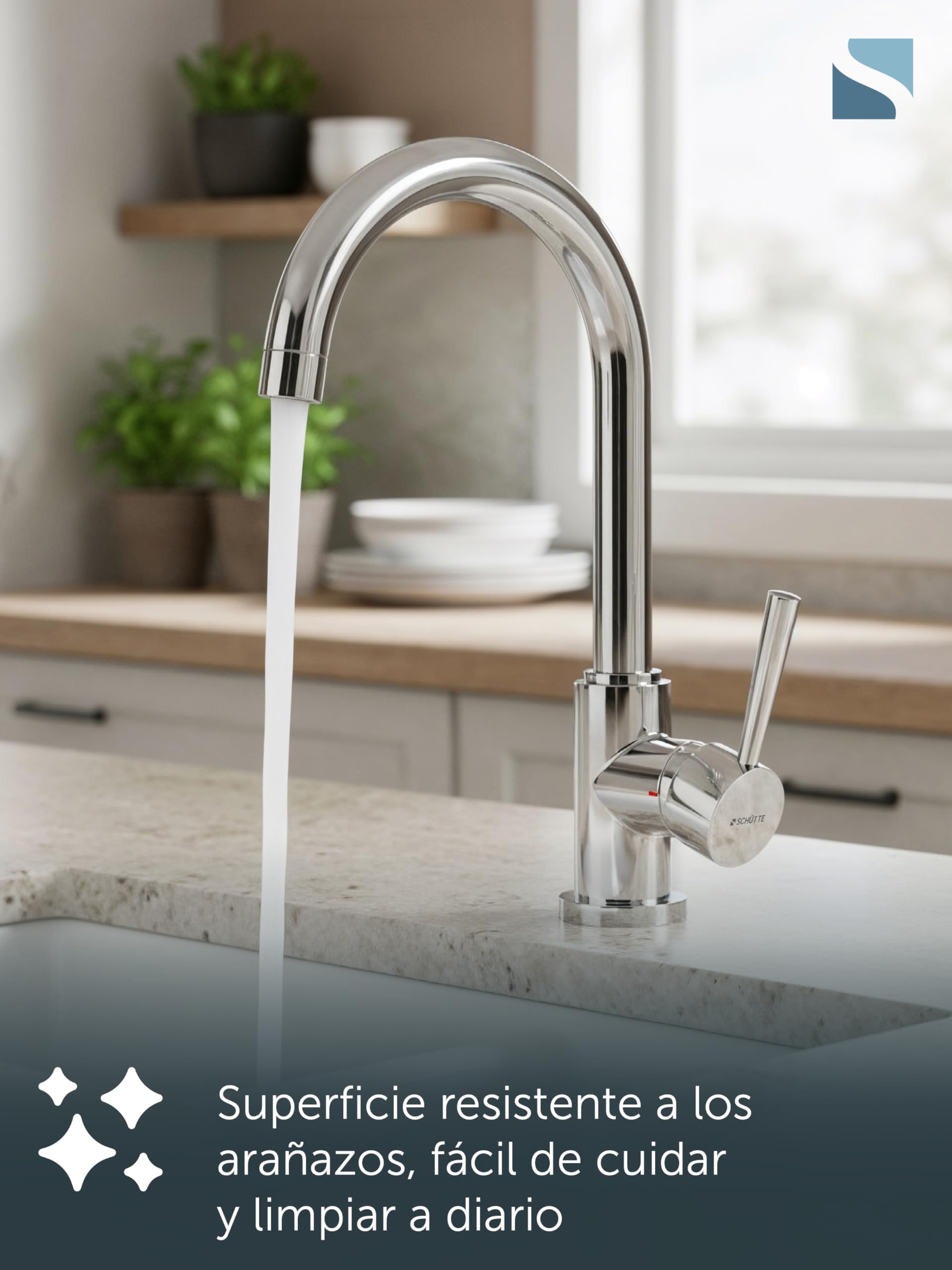 Grifo de cocina SCHÜTTE Cornwall, grifo de cocina, mezclador de fregadero giratorio 360 grados para fregaderos dobles, 79116 cromado