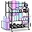Mythinglogic Yoga Mat Storage Racks for Home, Gym Rack for Dumbbells Kettlebells Foam Roller, Yoga Strap and Resistance Bands, Workout Equipment Organizer With Hooks and Wheels