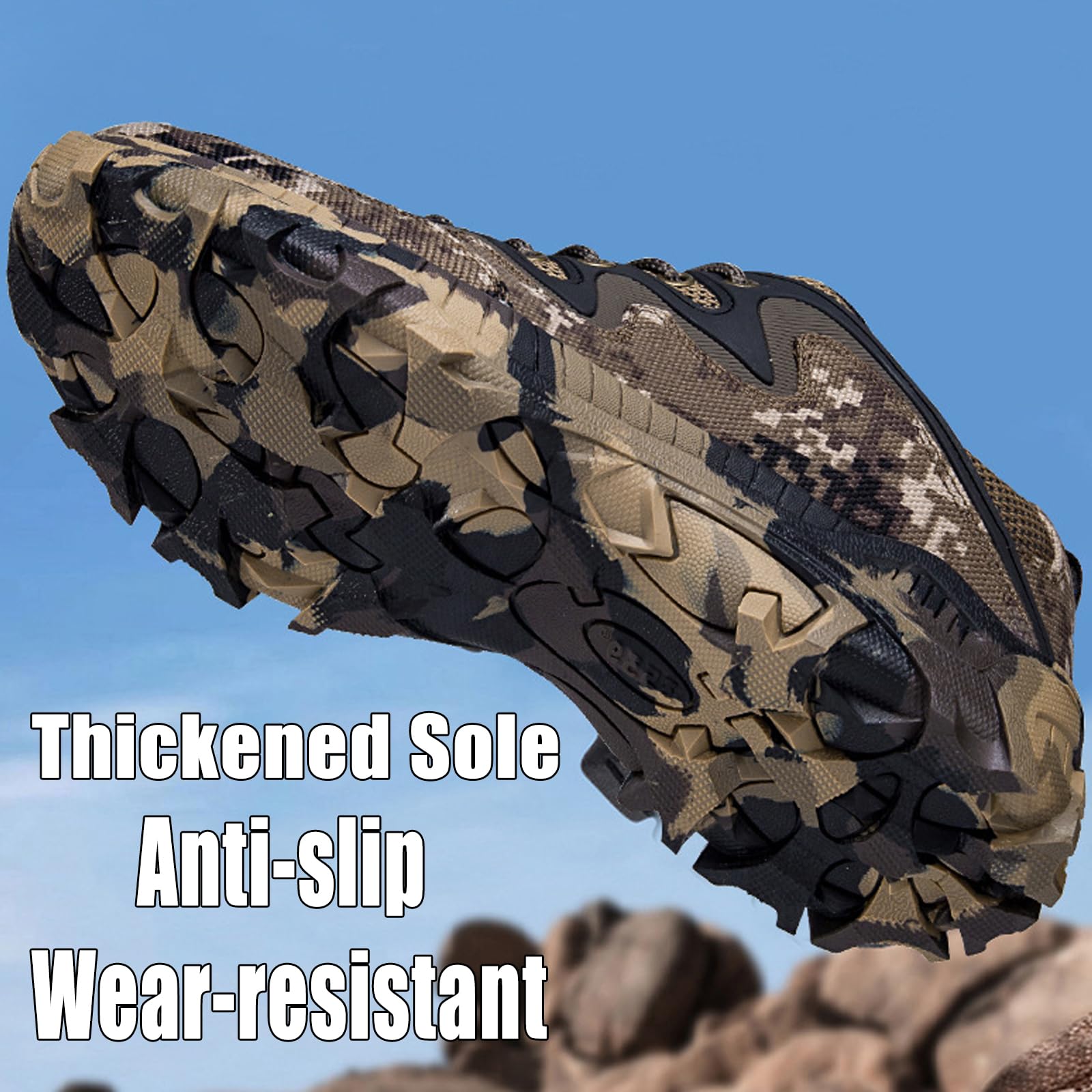 Hixingo Chaussures de Randonnée Homme Femmes, Camouflage Chaussure Randonnée Plein Air, Antidérapant Respirant Baskets de Marche