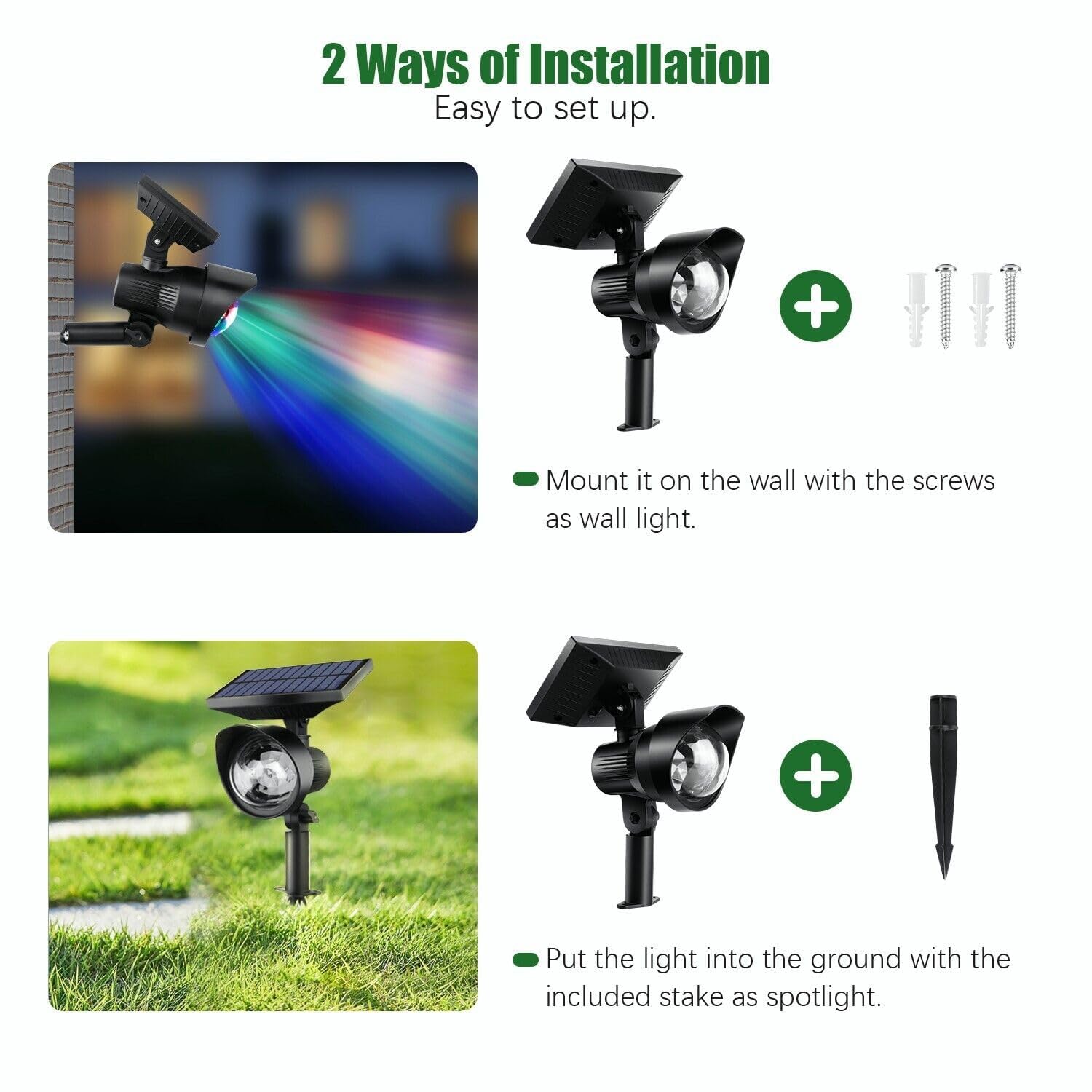 Proiettore a LED RGB per esterni, lampada decorativa natalizia con telecomando, per eventi e feste