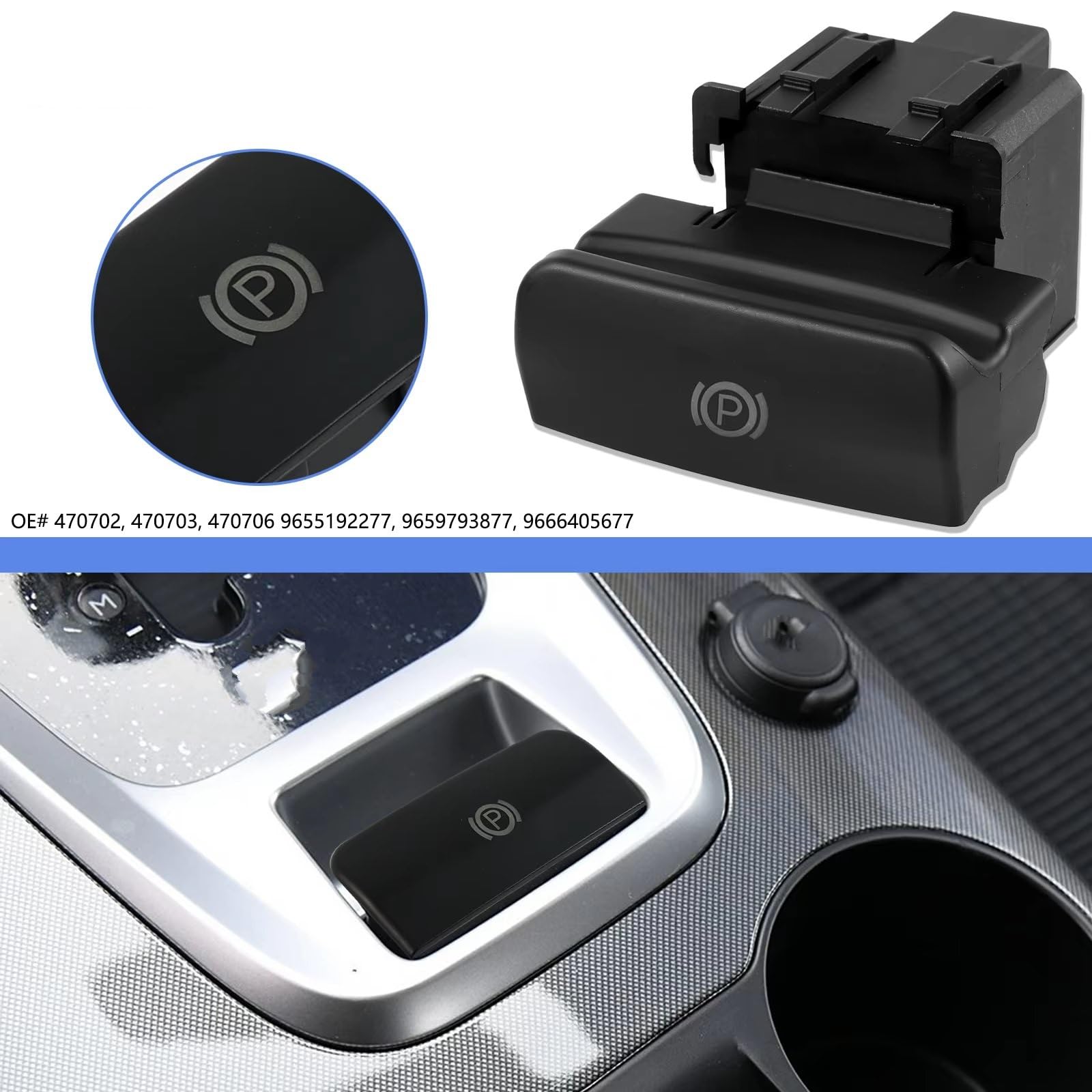 Interruttore Controllo Freno A Mano Freno Stazionamento Elettronico Pulsante P Compatibile Con Citroen C4 II 2009-2020 DS4 2010-2023 DS5 2011-2023 DS6 14-23 Pulsante Freno