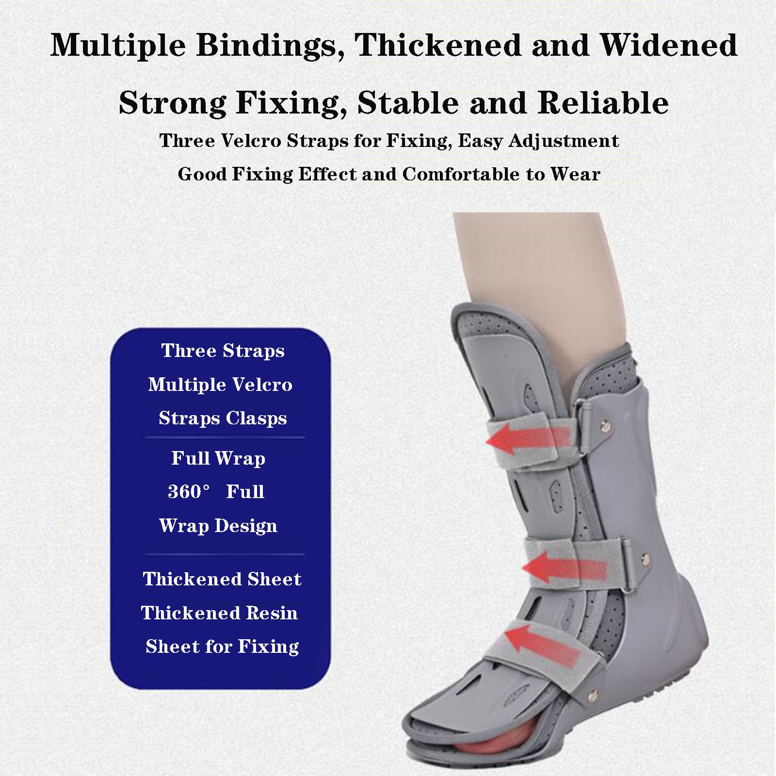 Barefoot Corrector, Tobillera con Cordones rápidos for Lesiones por esguince de Tobillo o pie Bota for fracturas(1 Pair,Large)